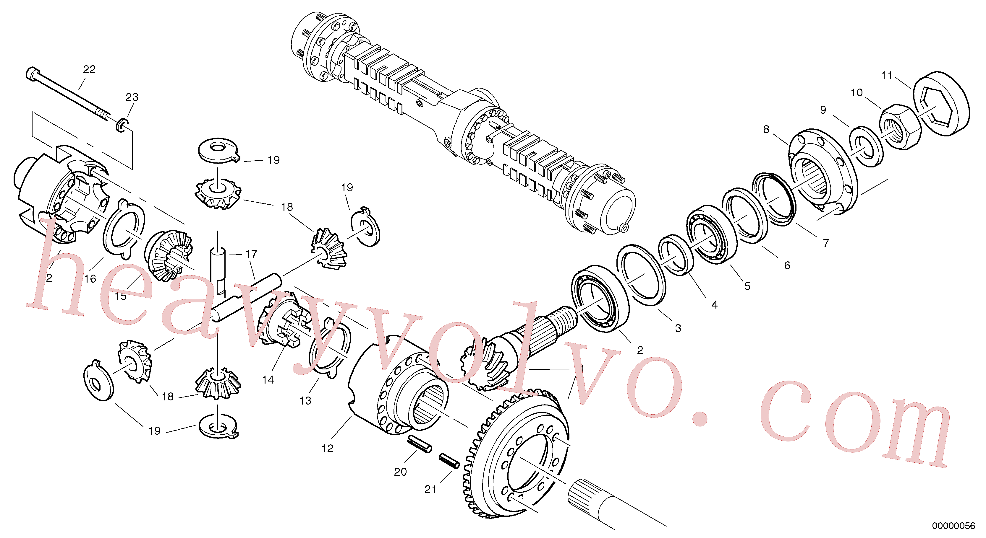 VOE11715026 for Volvo Differential - front axle(00000056 assembly)