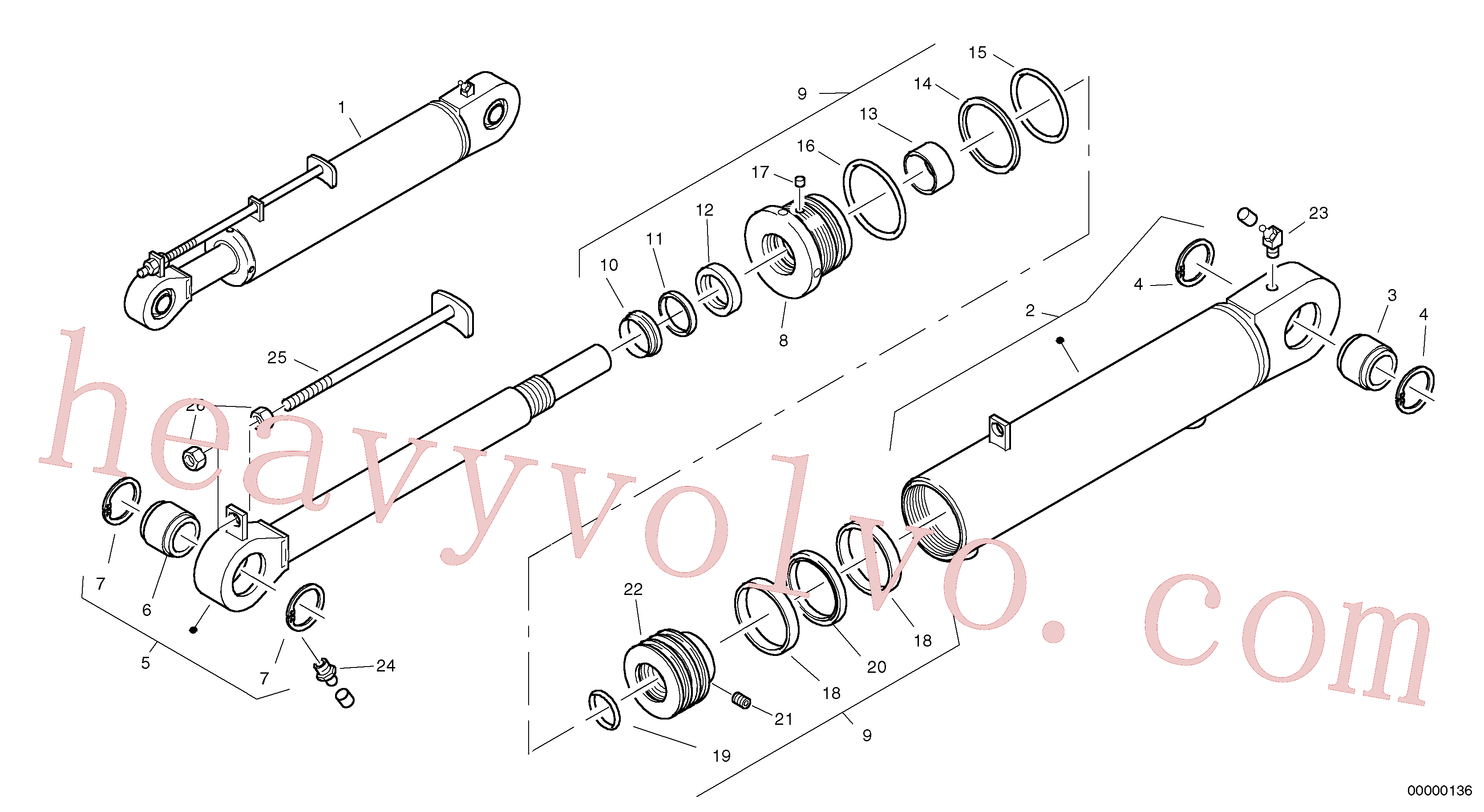 ZM7092353 for Volvo Tilt cylinder(00000136 assembly)