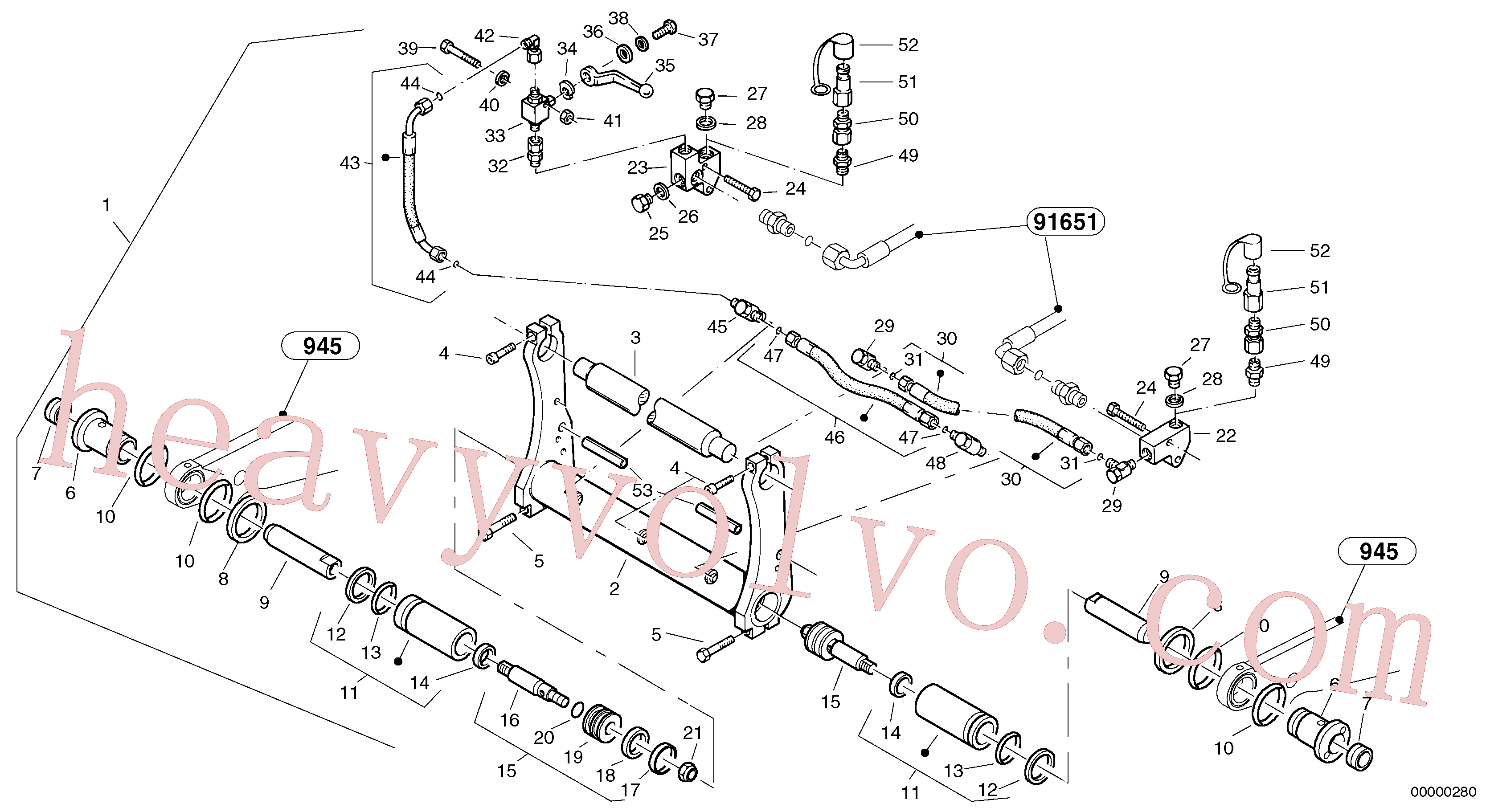 ZM2802506 for Volvo Attachment mounting plate - Quick change, hydraulic, Attachment mounting plate - Quick change, hydraulic - Tpz(00000280 assembly)