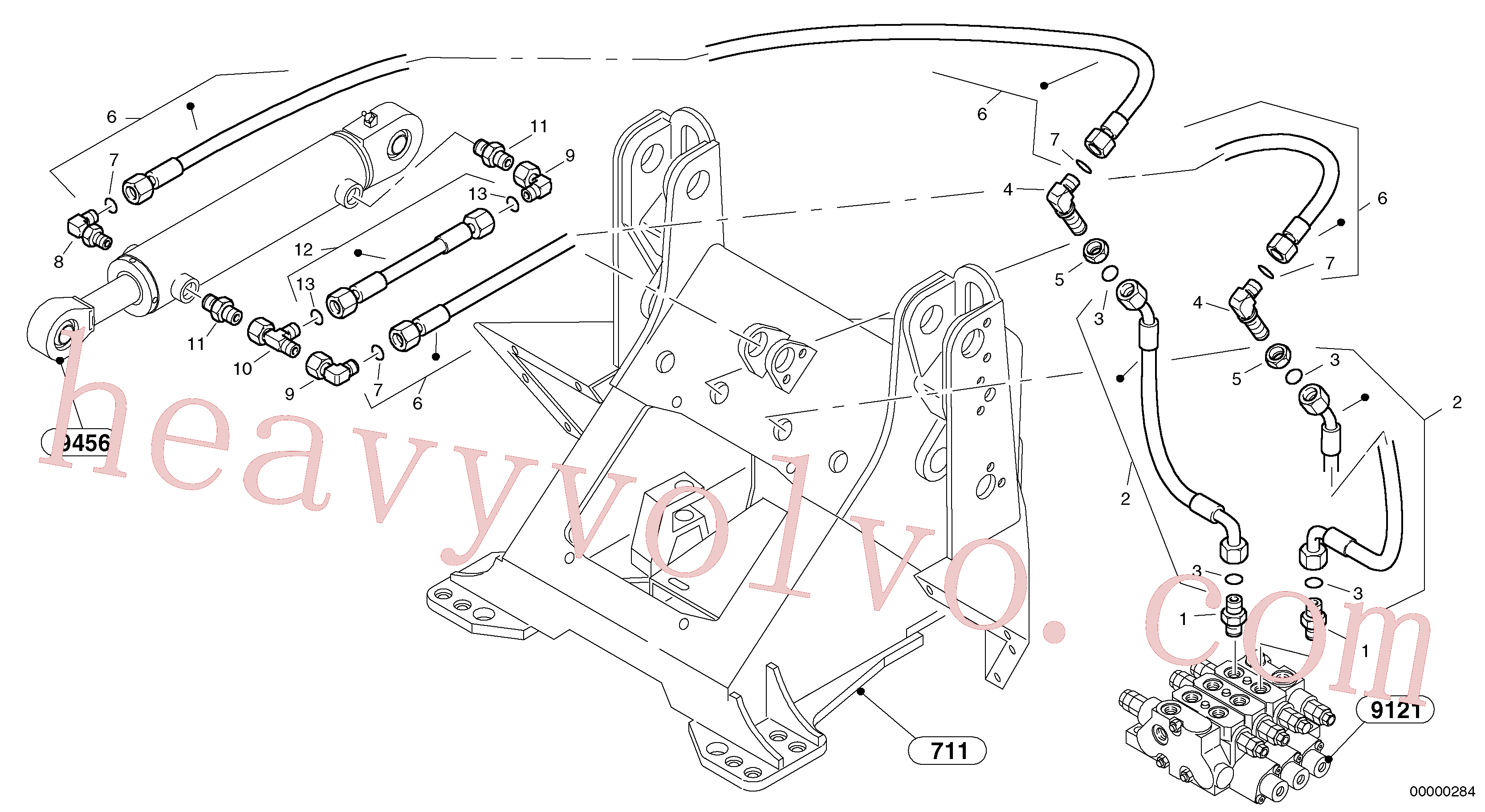 ZM2259050 for Volvo Hydraulic lines - tilt hydraulic(00000284 assembly)