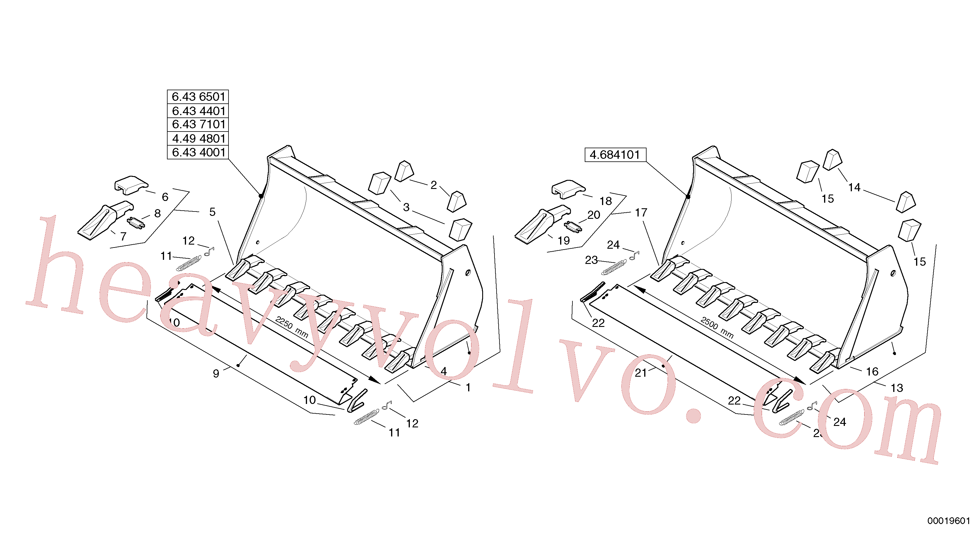 ZM2813002 for Volvo Bucket with teeth - Tpz(00019601 assembly)