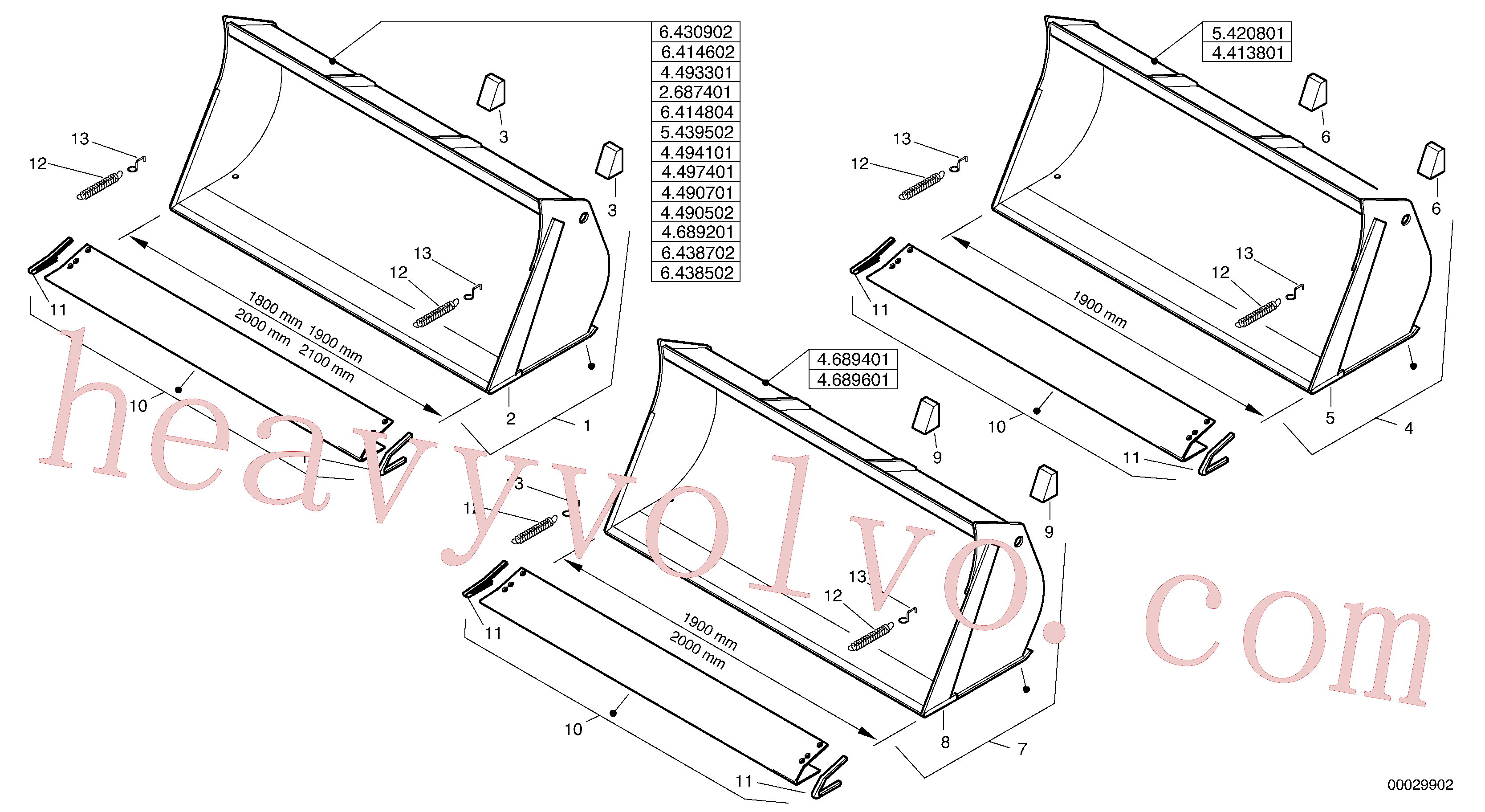 ZM2816169 for Volvo Bucket without teeth(00029902 assembly)