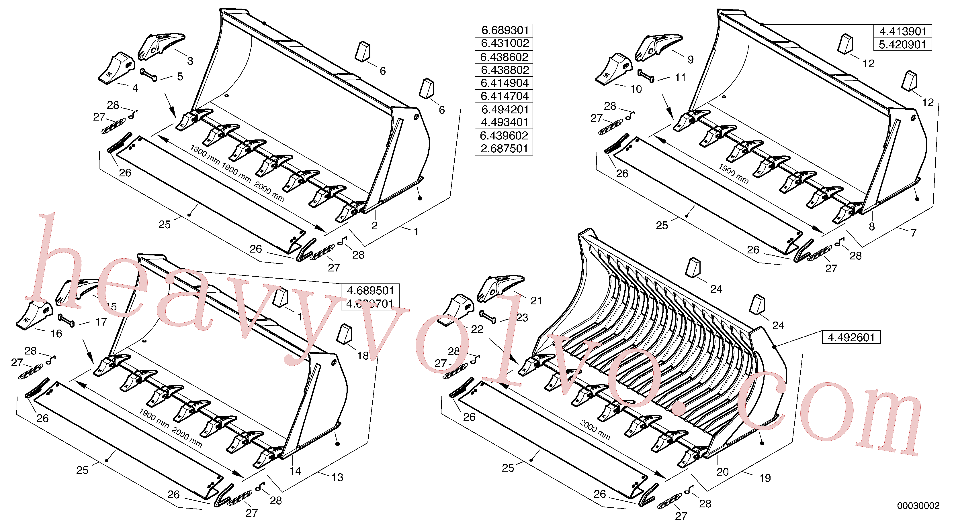 ZM2816178 for Volvo Bucket with teeth - Z-cinematic(00030002 assembly)