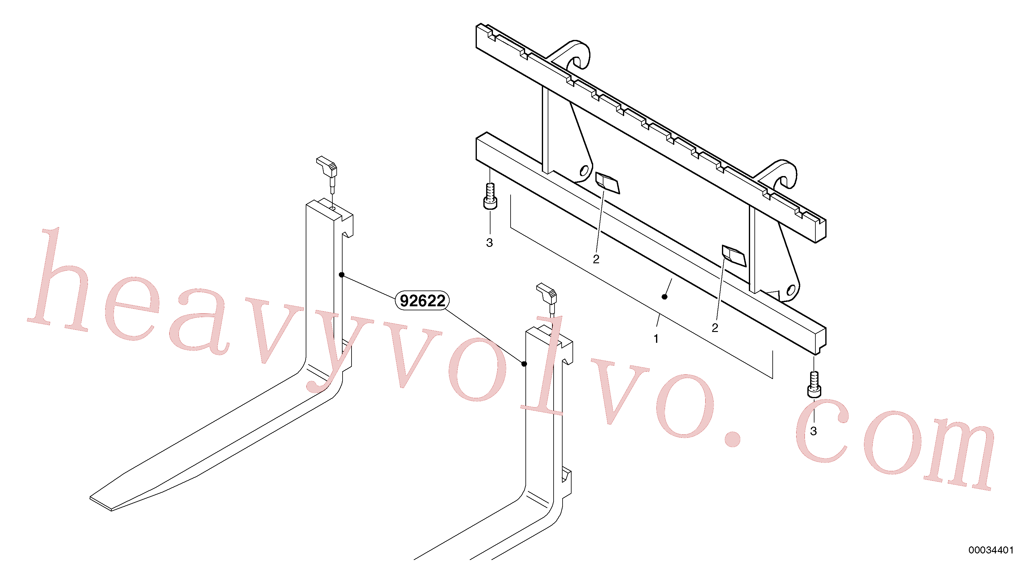 VOE11306209 for Volvo Fork lift attachment support(00034401 assembly)