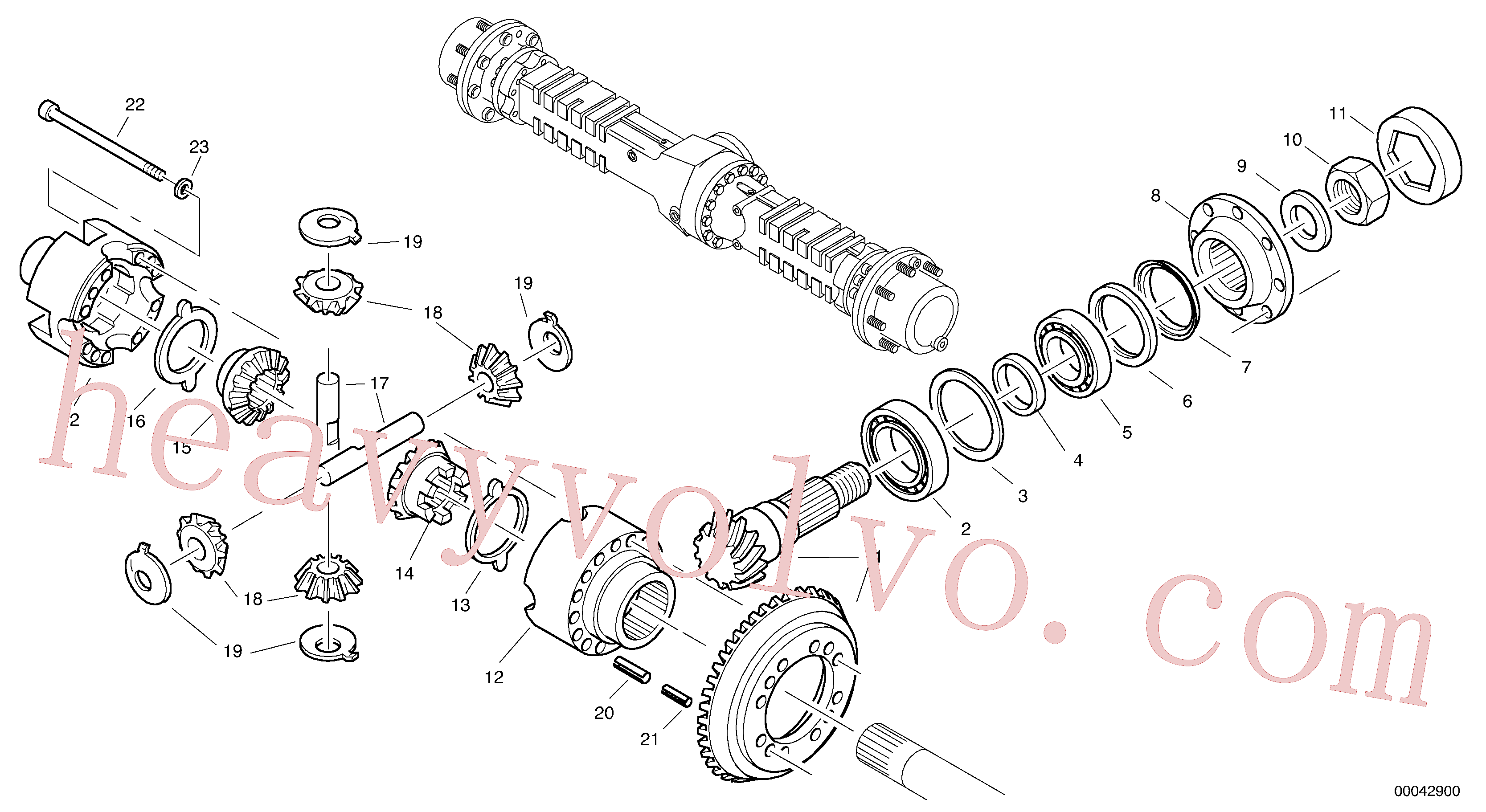 VOE11715026 for Volvo Differential - front axle(00042900 assembly)