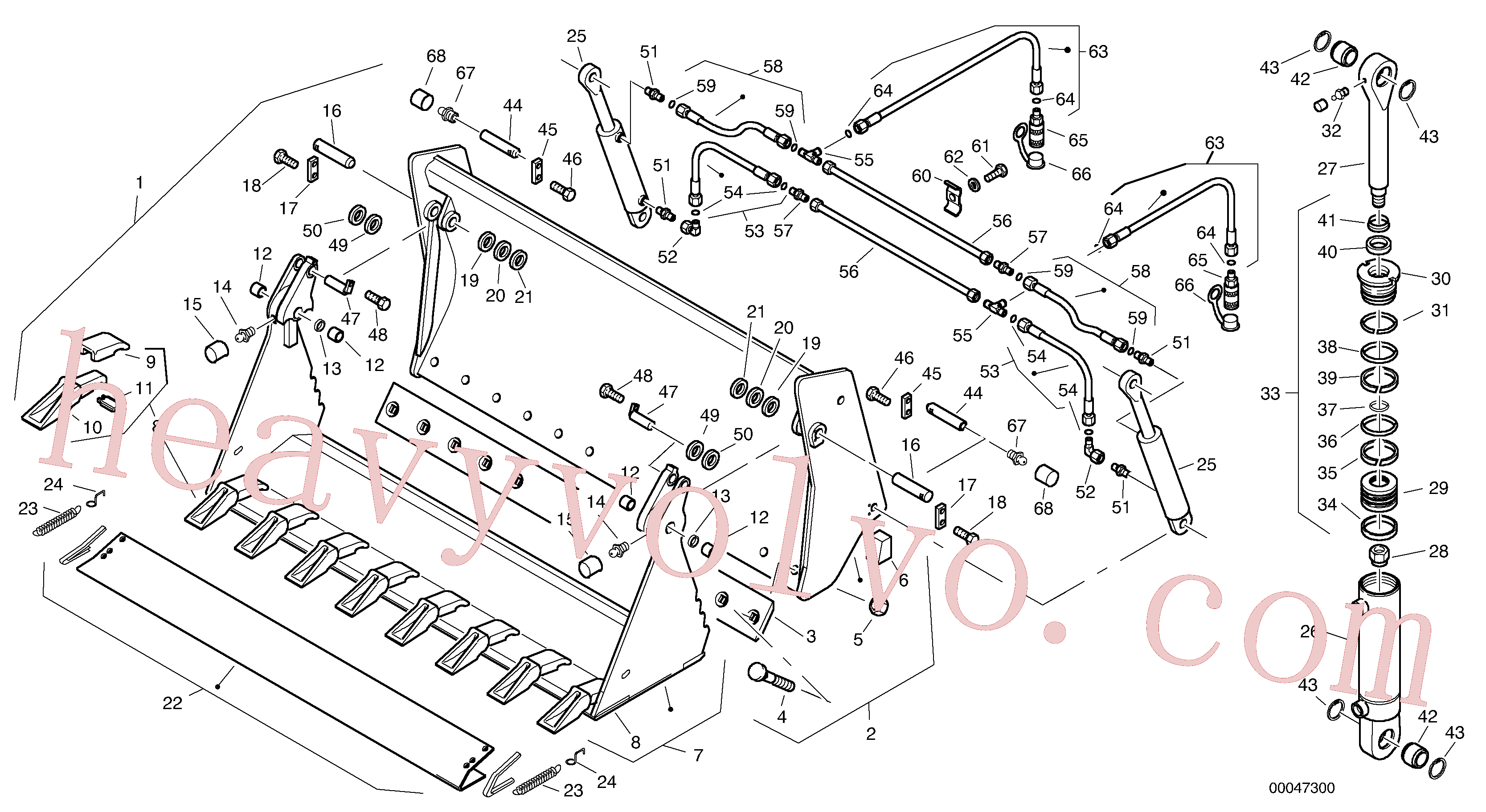 ZM7092353 for Volvo Combined bucket - TPZ without teeth(00047300 assembly)