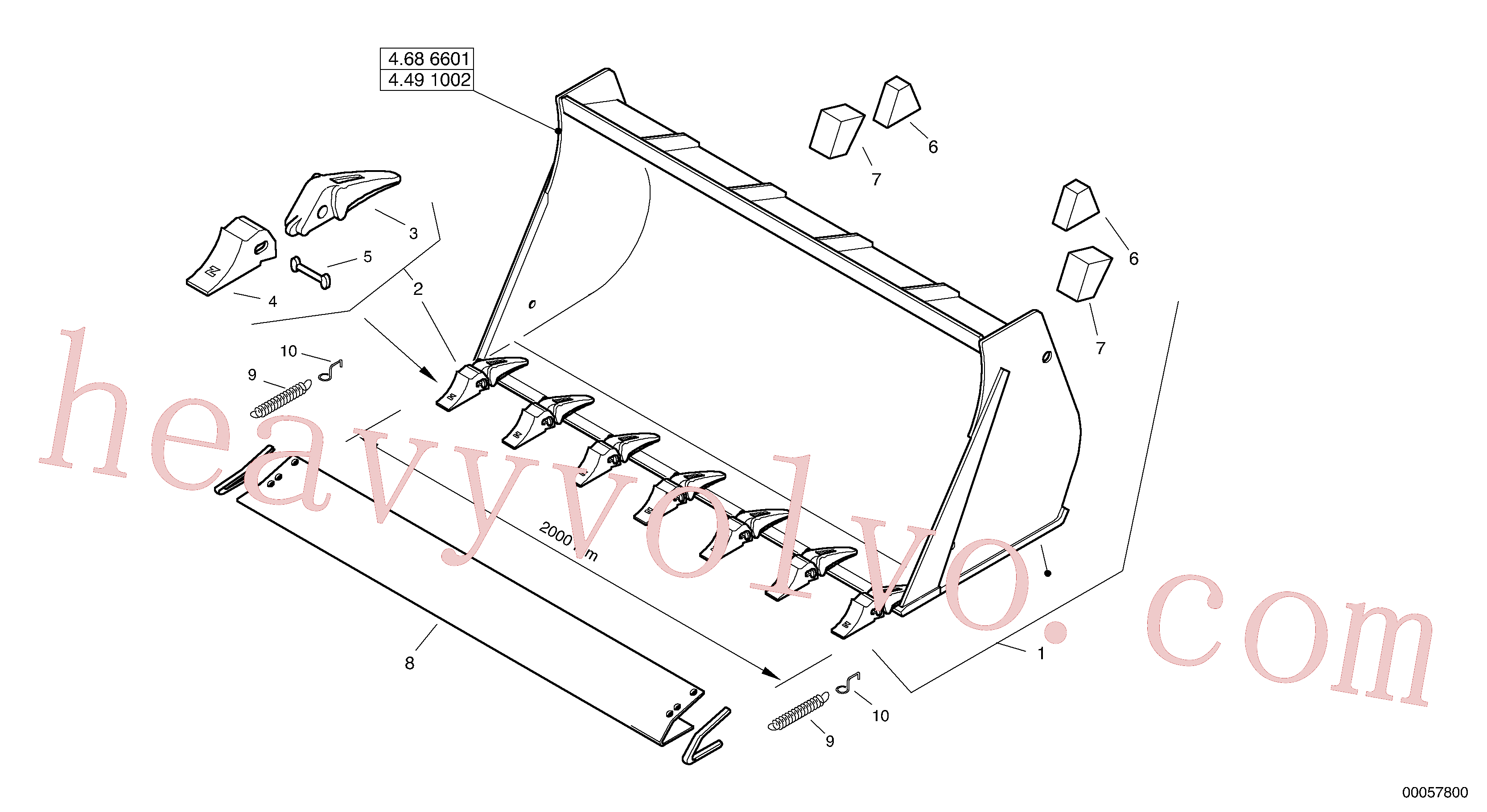 ZM2816178 for Volvo Bucket with teeth - TPZ(00057800 assembly)