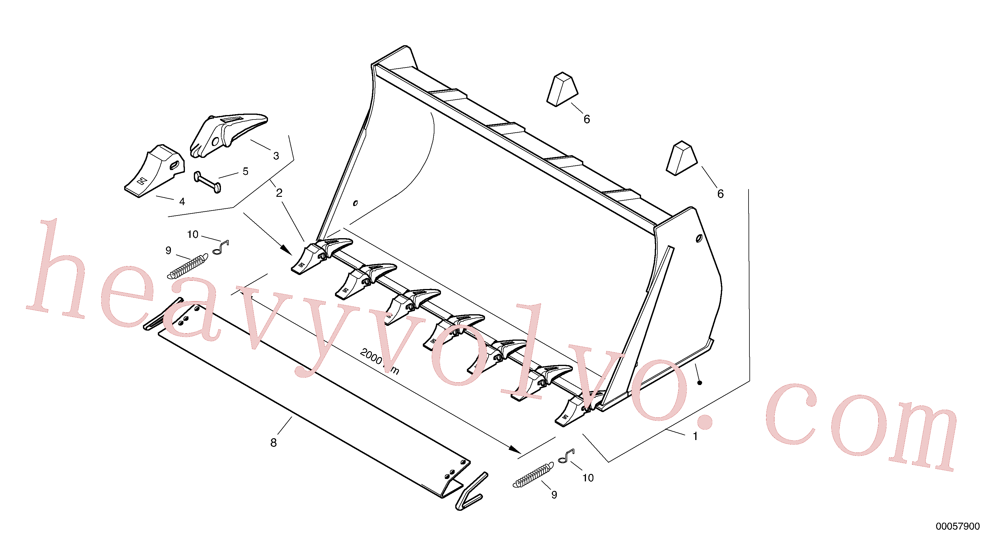 ZM2816178 for Volvo Bucket with teeth - TPV(00057900 assembly)