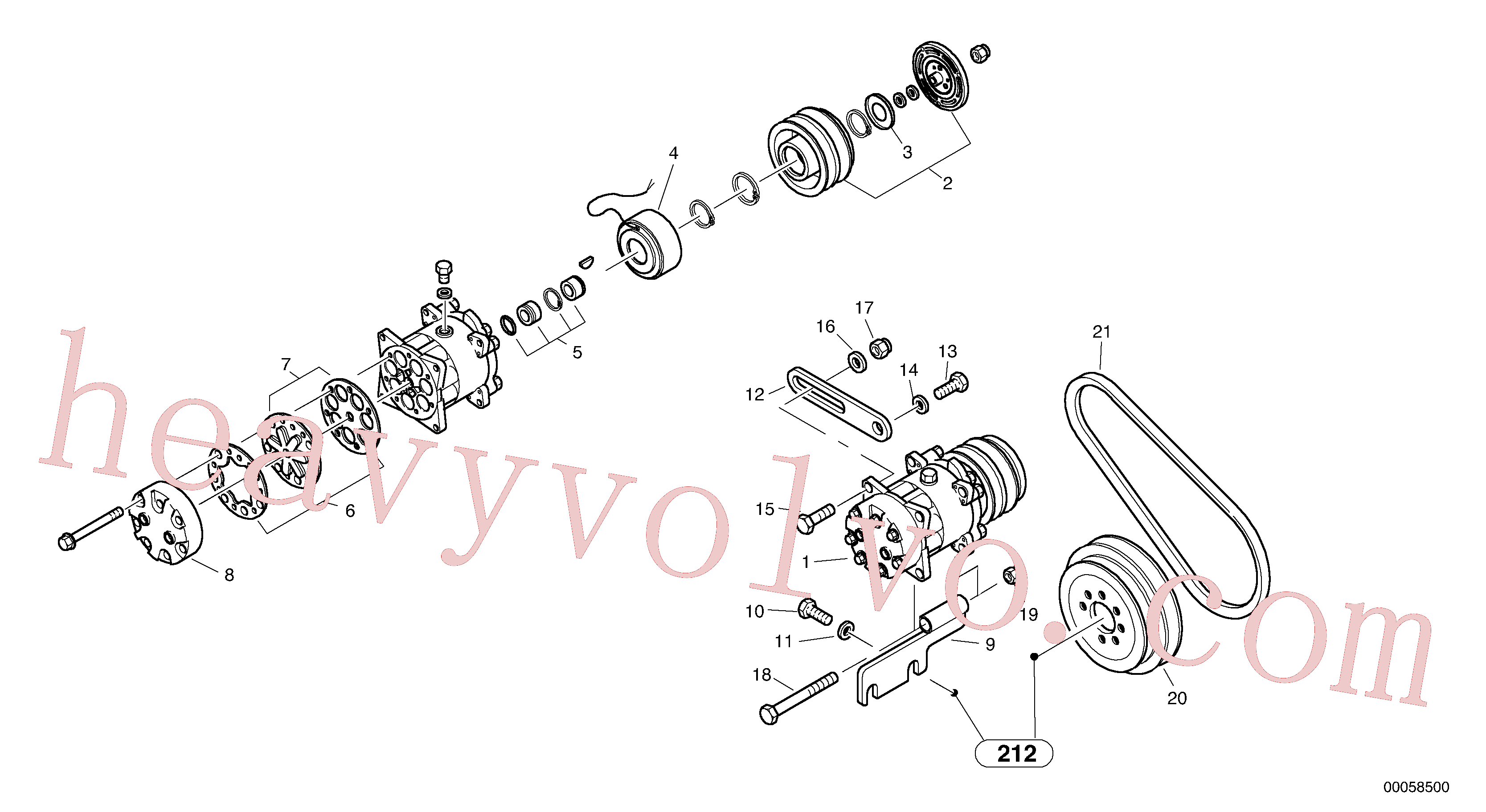 VOE11307042 for Volvo Compressor(00058500 assembly)