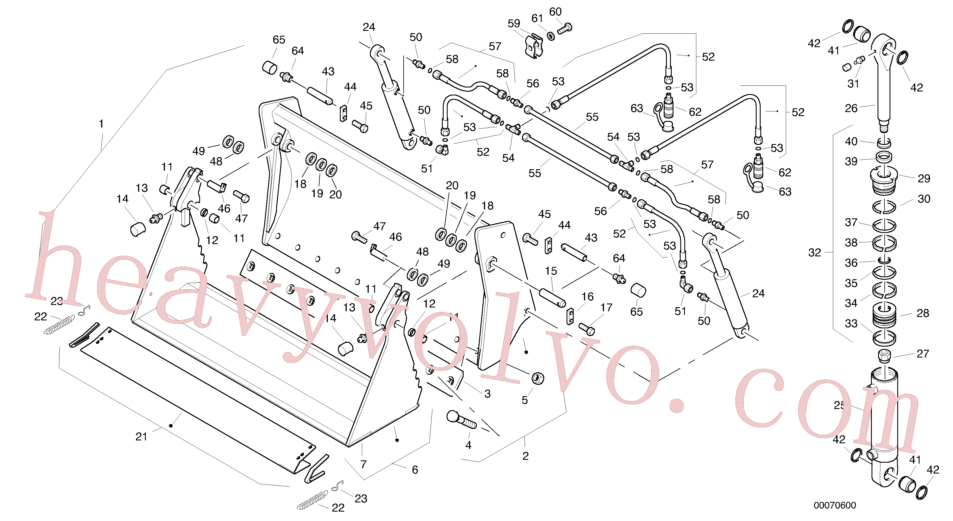 ZM7095370 for Volvo Combined bucket, 0.8 m³ - 1800 mm broad without teeth(00070600 assembly)