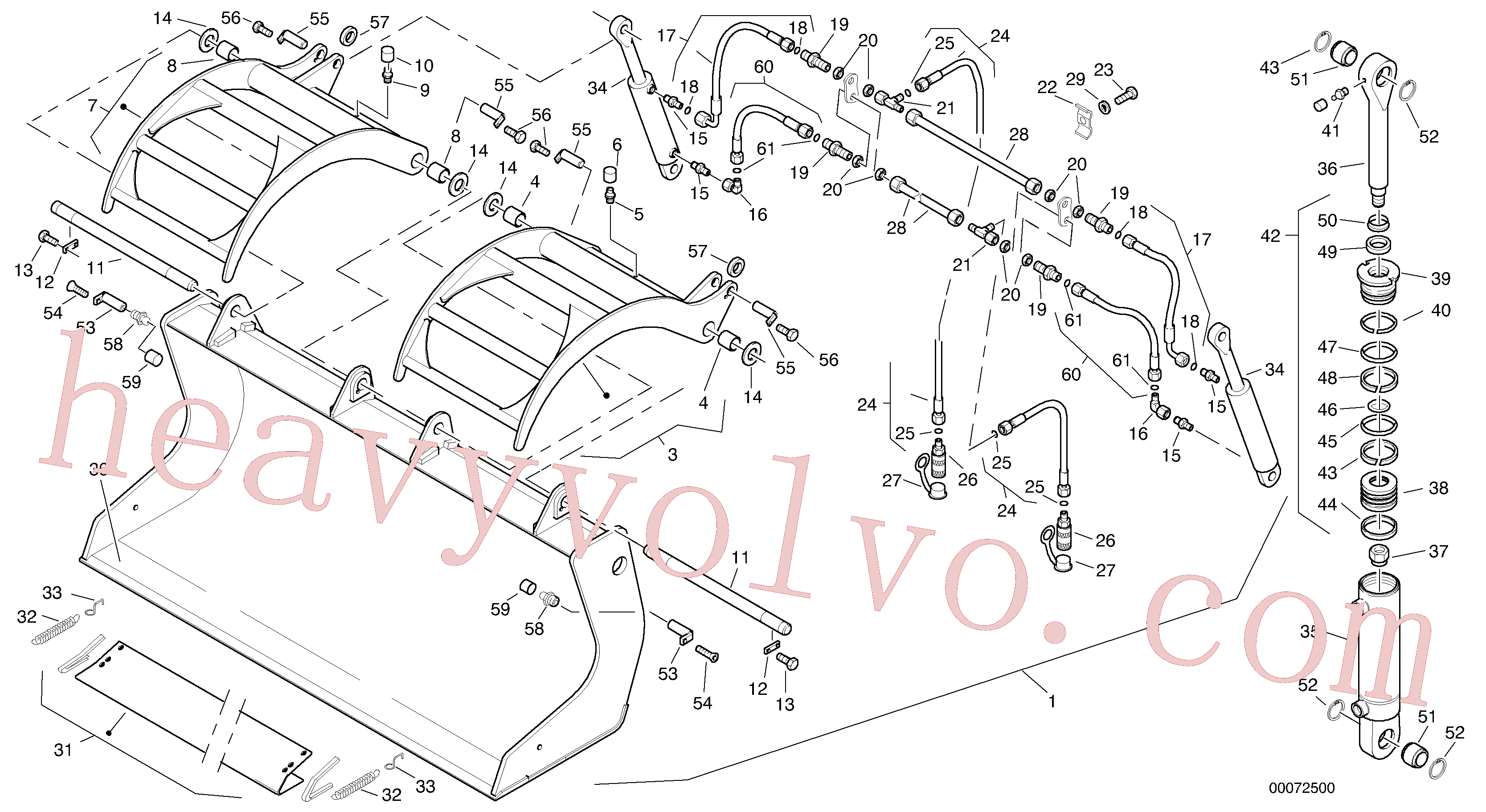 ZM2259050 for Volvo Scrap bucket, 1.0 m³ - 2000 mm broad(00072500 assembly)