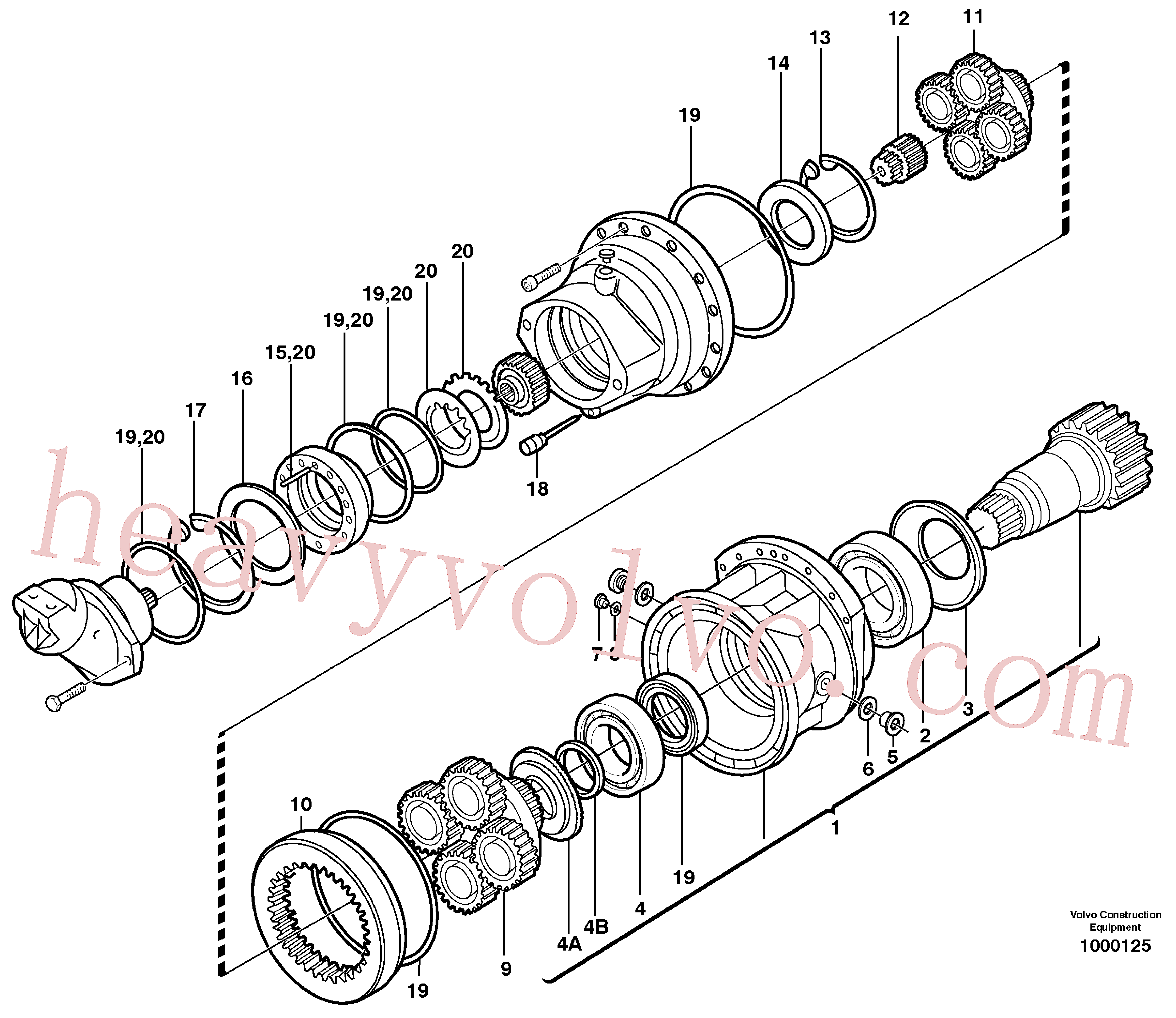 VOE11703754 for Volvo Swing gearbox(1000125 assembly)