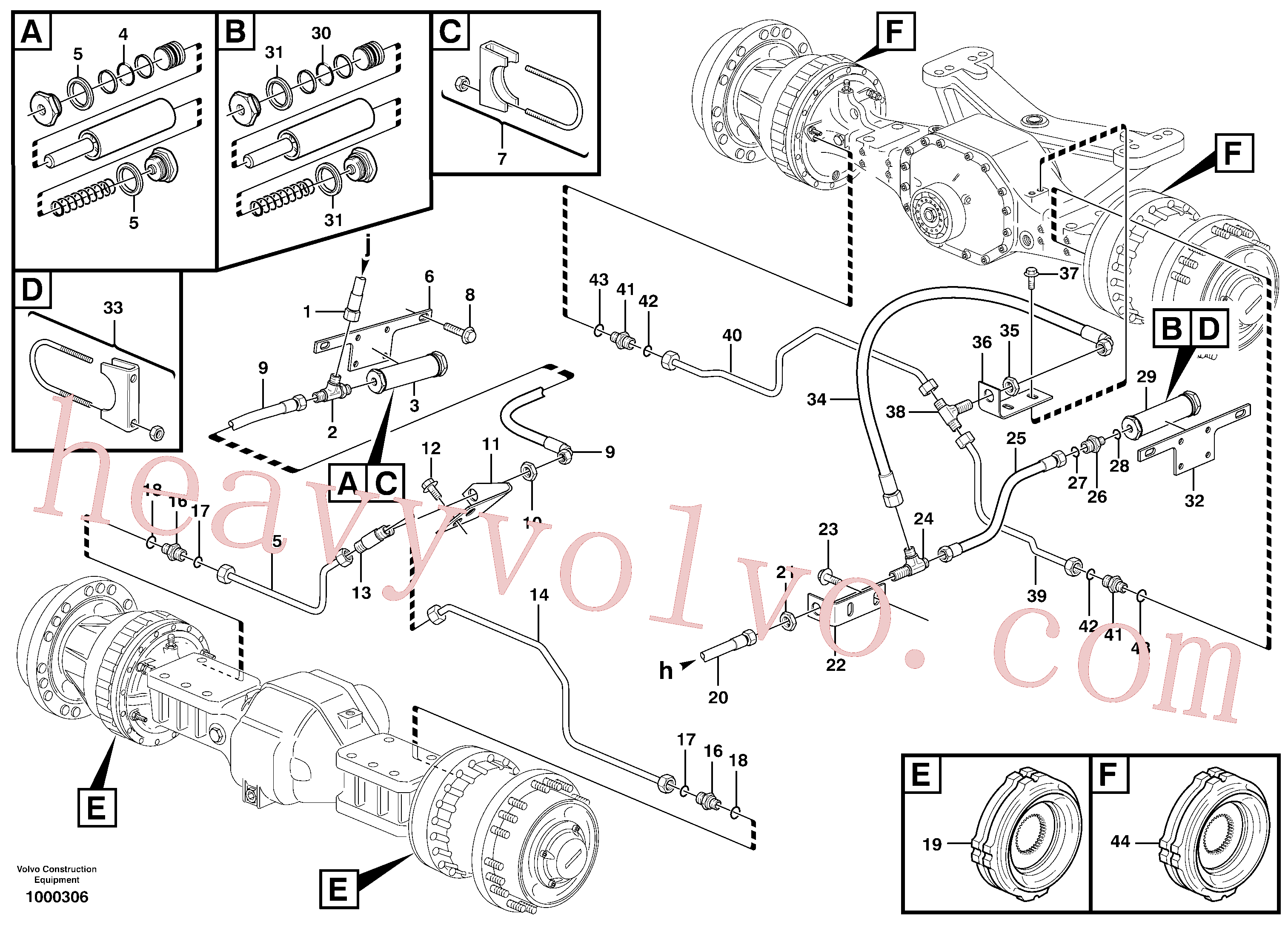 VOE936702 for Volvo Brake pipes, front axle and rear axle(1000306 assembly)