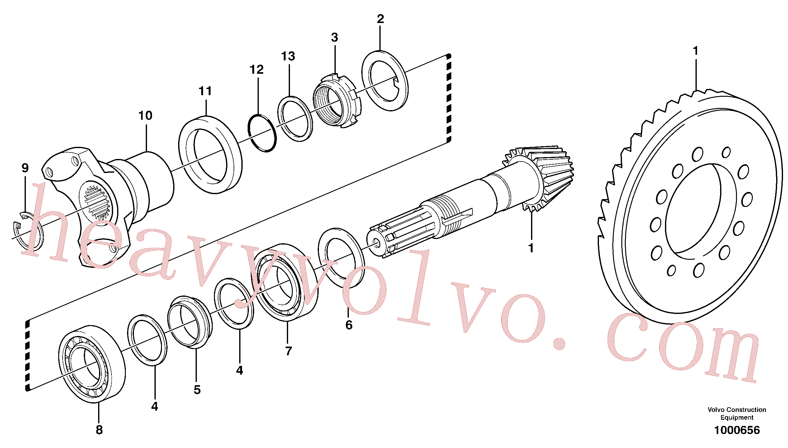 VOE11709299 for Volvo Pinion(1000656 assembly)