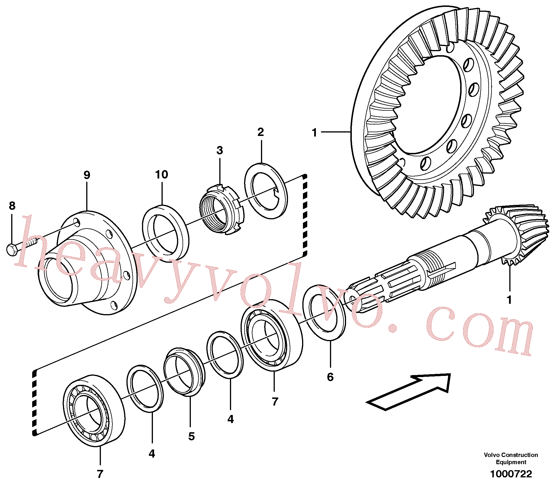 VOE11709299 for Volvo Pinion(1000722 assembly)