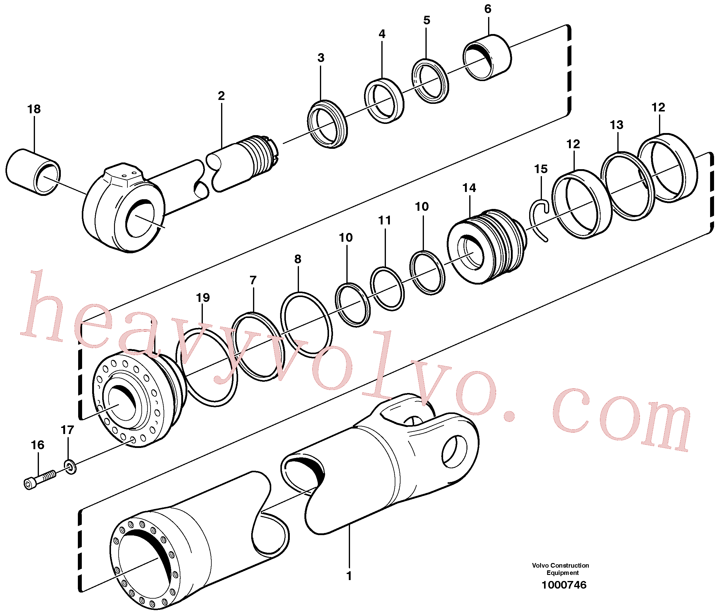 VOE4787039 for Volvo Hydraulic cylinder, tilting(1000746 assembly)