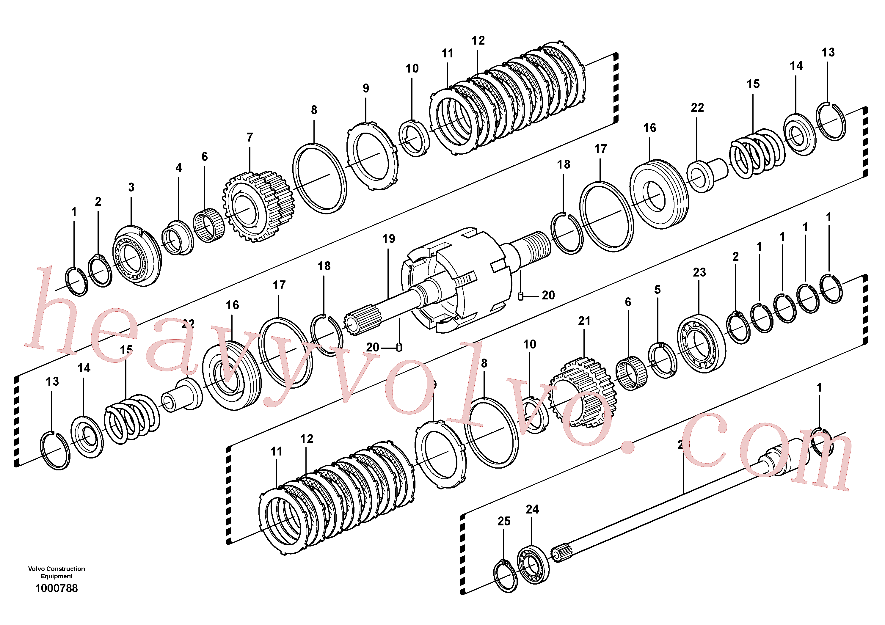 VOE11709077 for Volvo Clutch shaft forward/reverse(1000788 assembly)