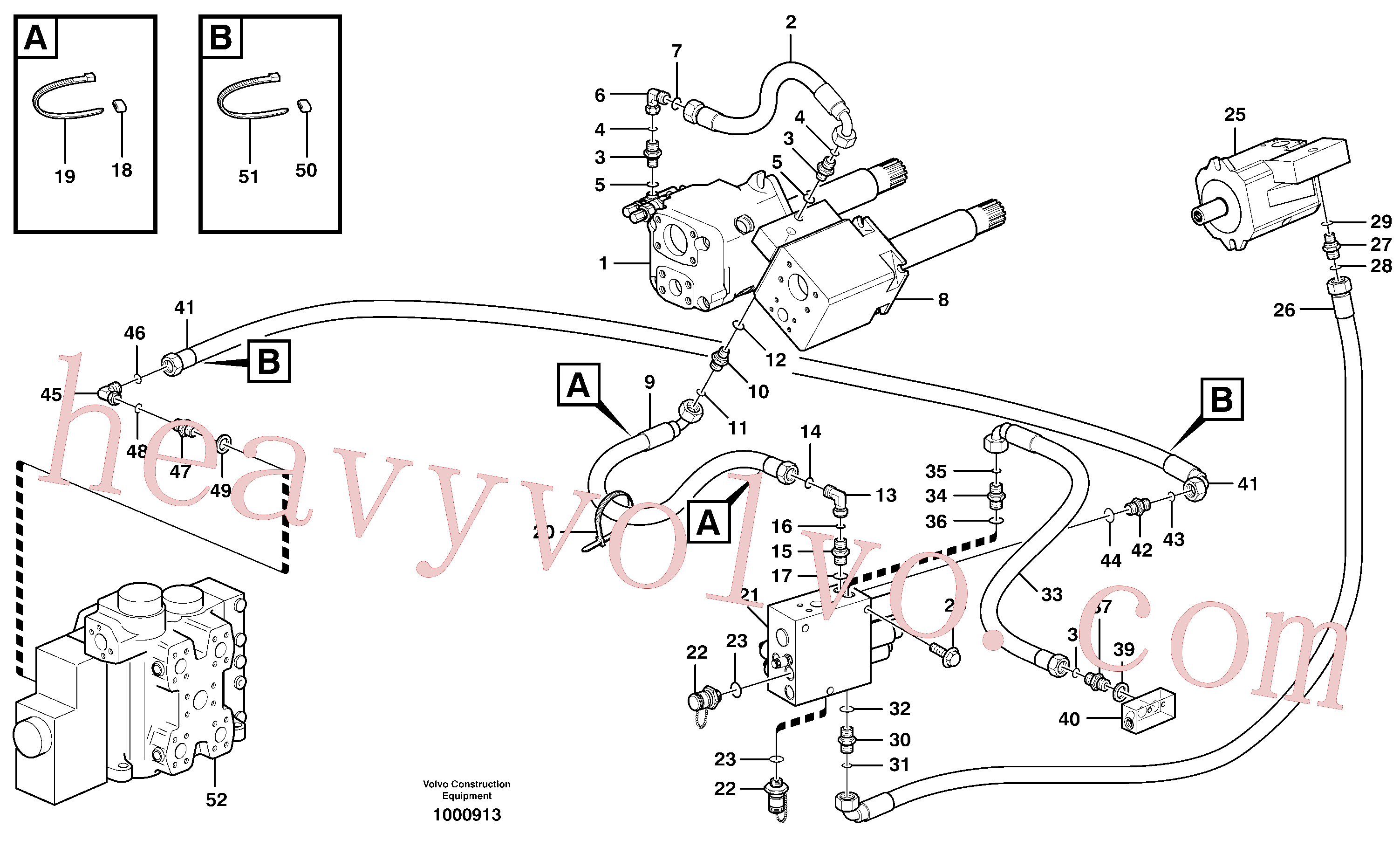 VOE11173878 for Volvo Feed line, pump - central block(1000913 assembly)