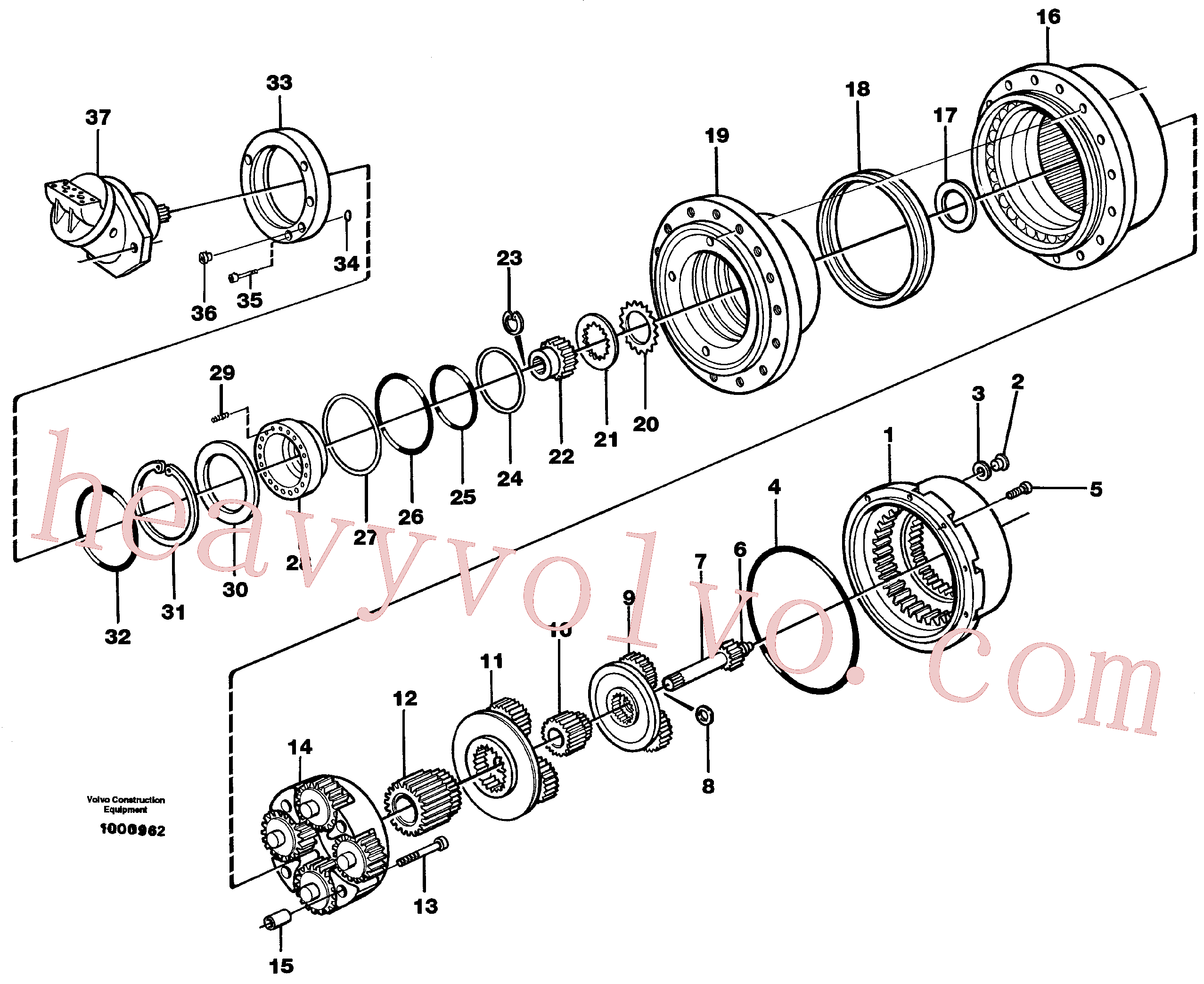 VOE11707940 for Volvo Planetary gear, travel(1000962 assembly)