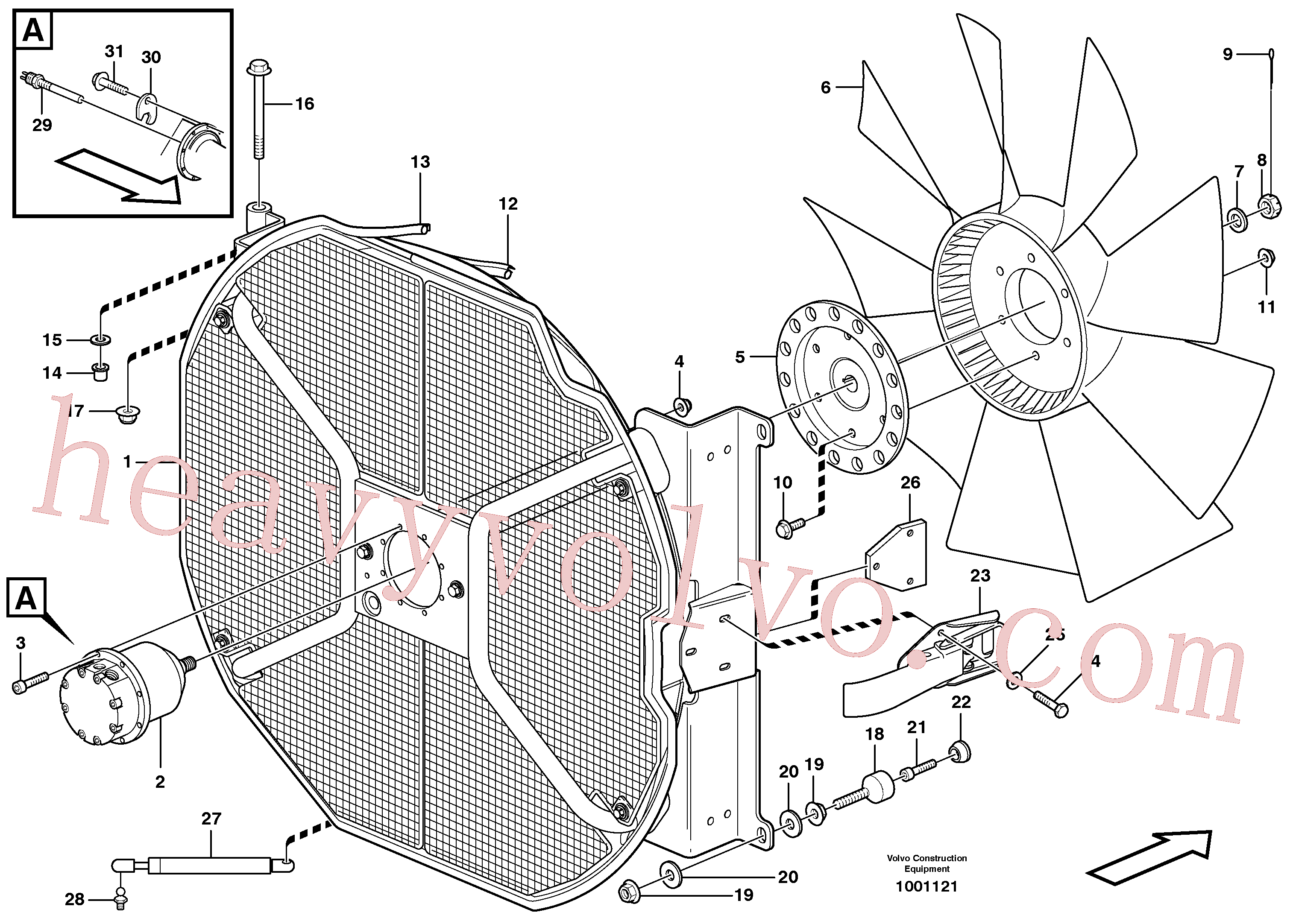 VOE13971096 for Volvo Fan and fan housing(1001121 assembly)