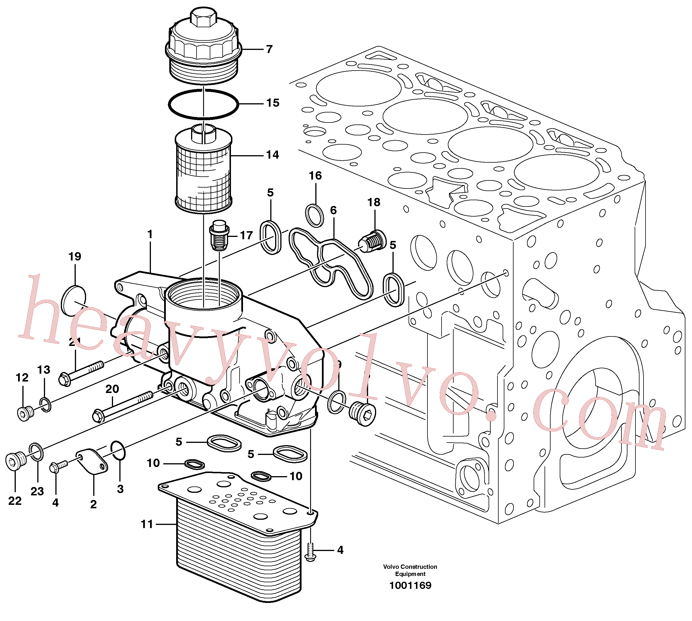 VOE20549894 for Volvo Oil cooler(1001169 assembly)