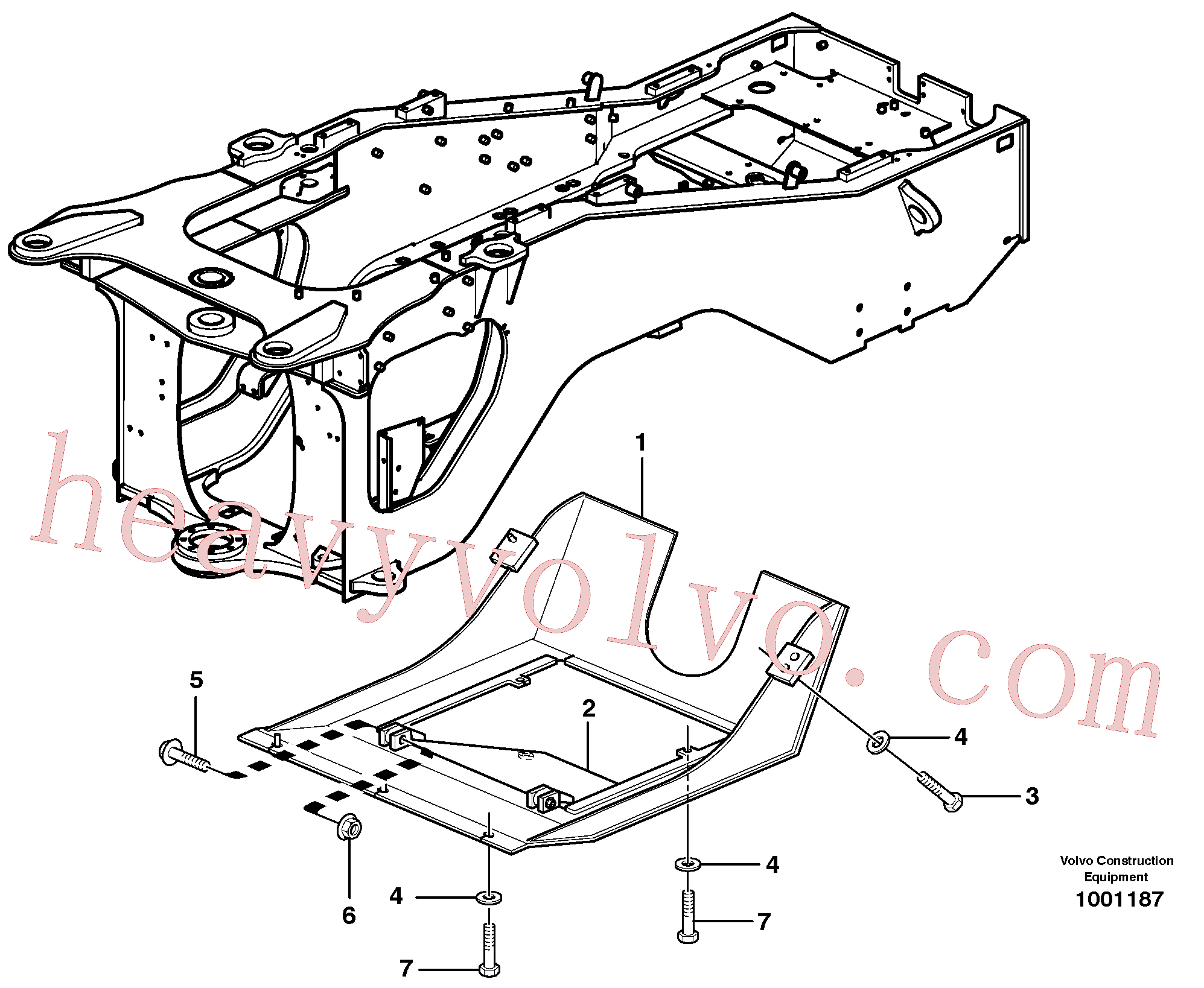 VOE60113115 for Volvo Belly guard, rear.(1001187 assembly)