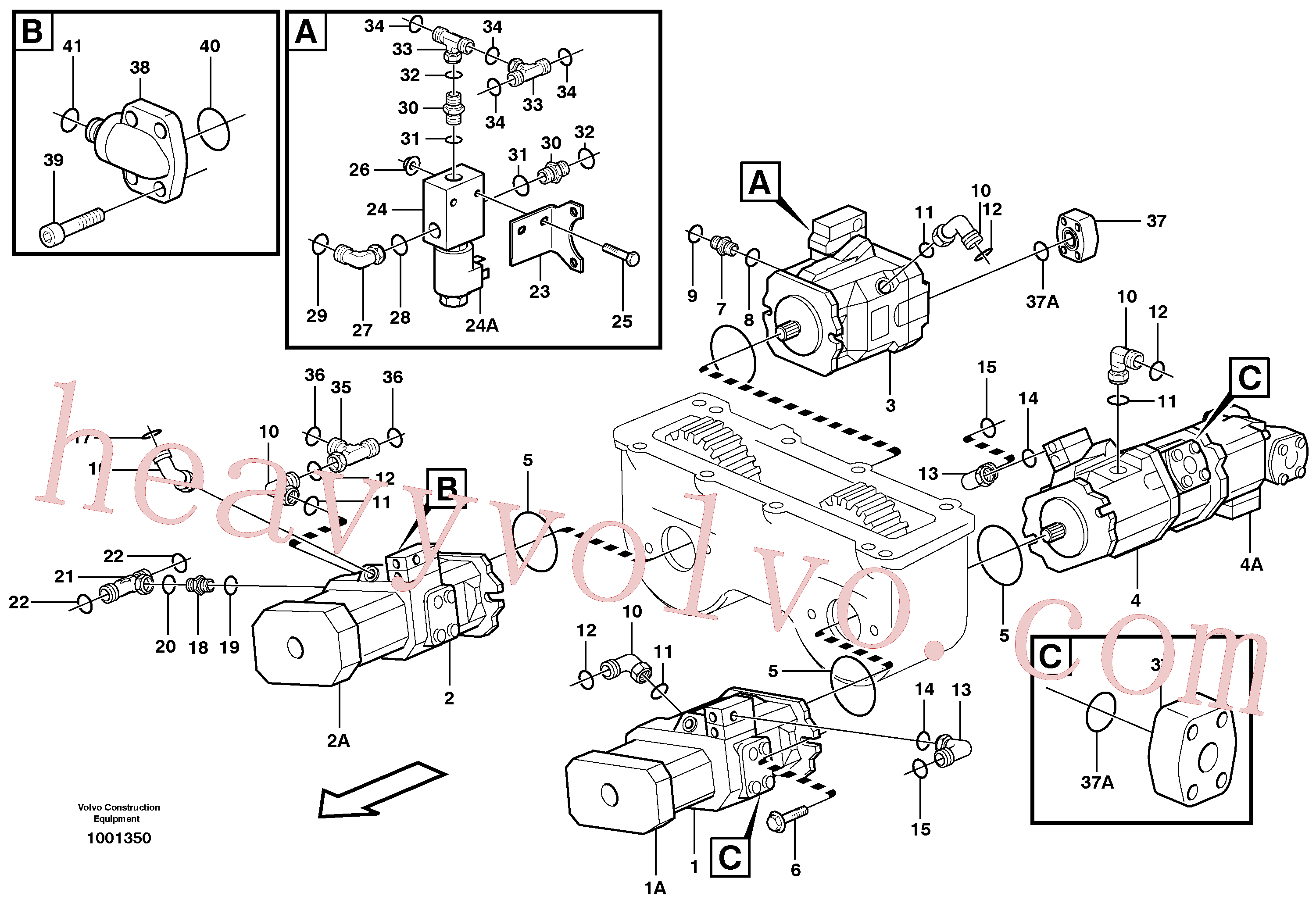 VOE13948699 for Volvo Hydraulic pump with fitting parts(1001350 assembly)