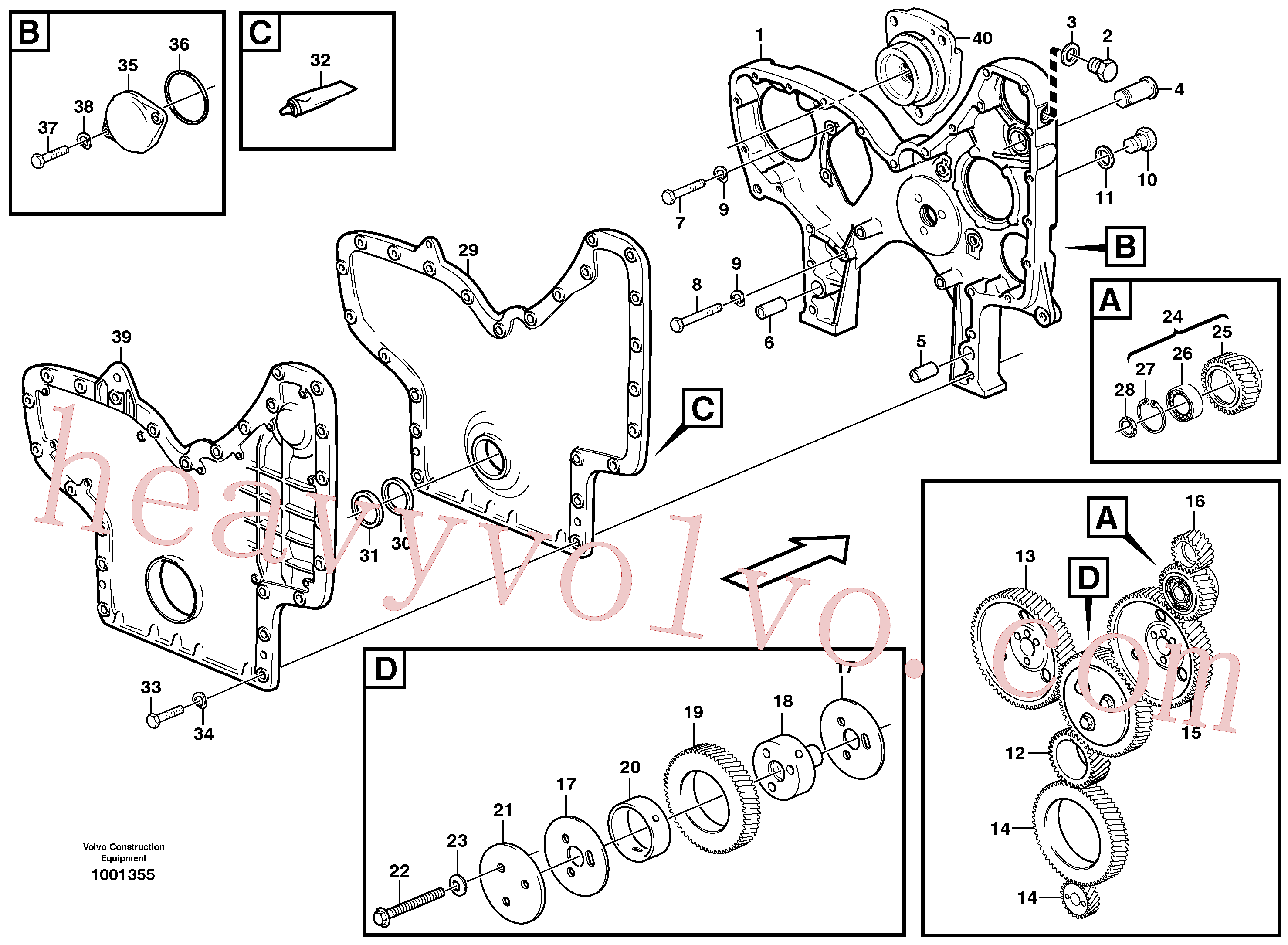 VOE960633 for Volvo Timing gear casing and gears(1001355 assembly)
