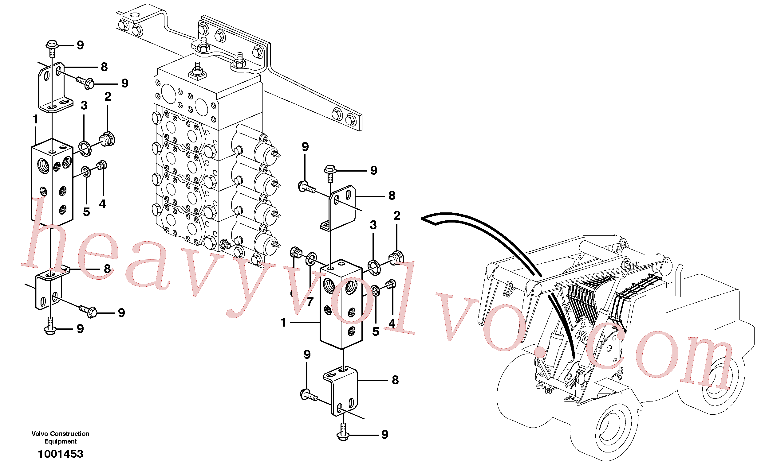 VOE984647 for Volvo Connecting block with fitting parts(1001453 assembly)