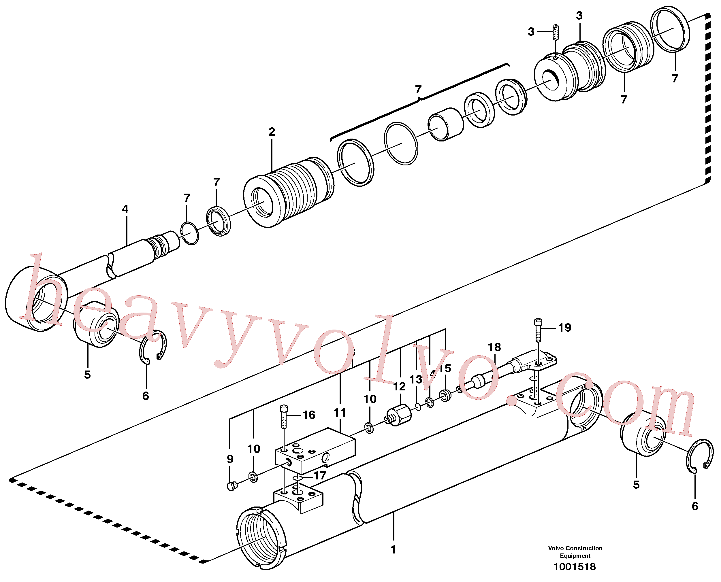 VOE14013069 for Volvo Hydraulic cylinder with clutch body.(1001518 assembly)