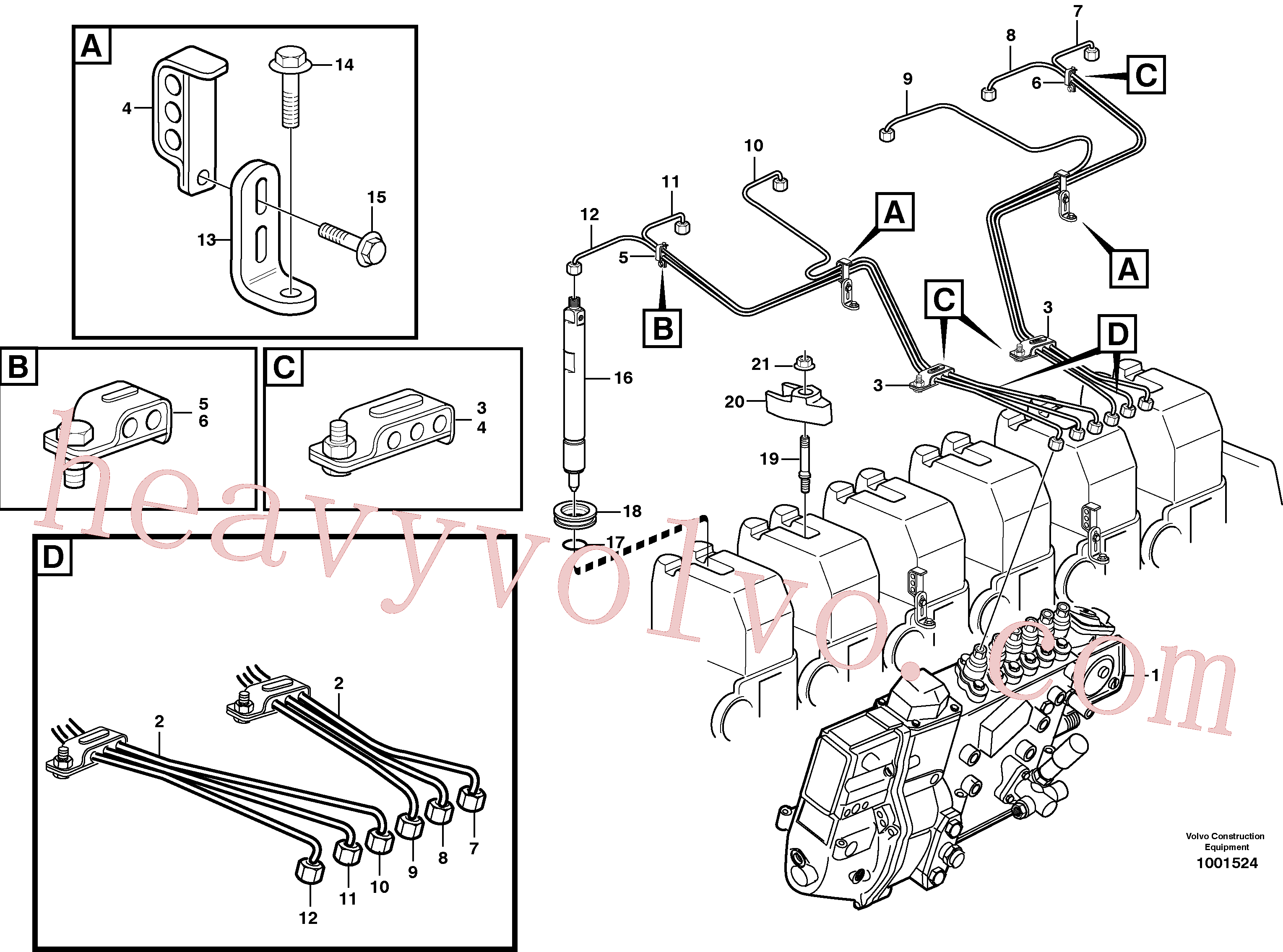 VOE13944926 for Volvo Fuel pipes: injector, Fuel lines, injectors(1001524 assembly)