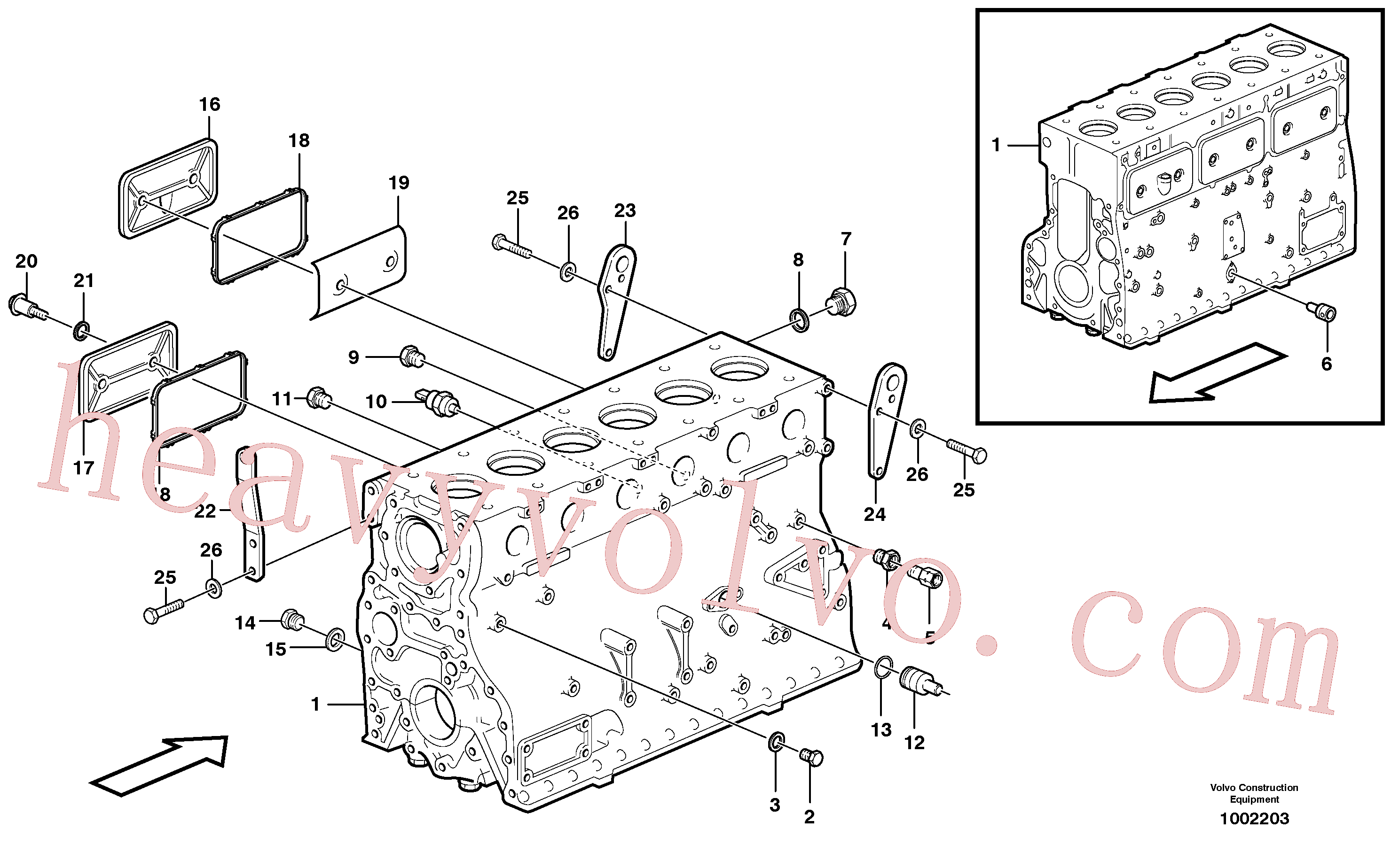 VOE13810530 for Volvo Cylinder block(1002203 assembly)