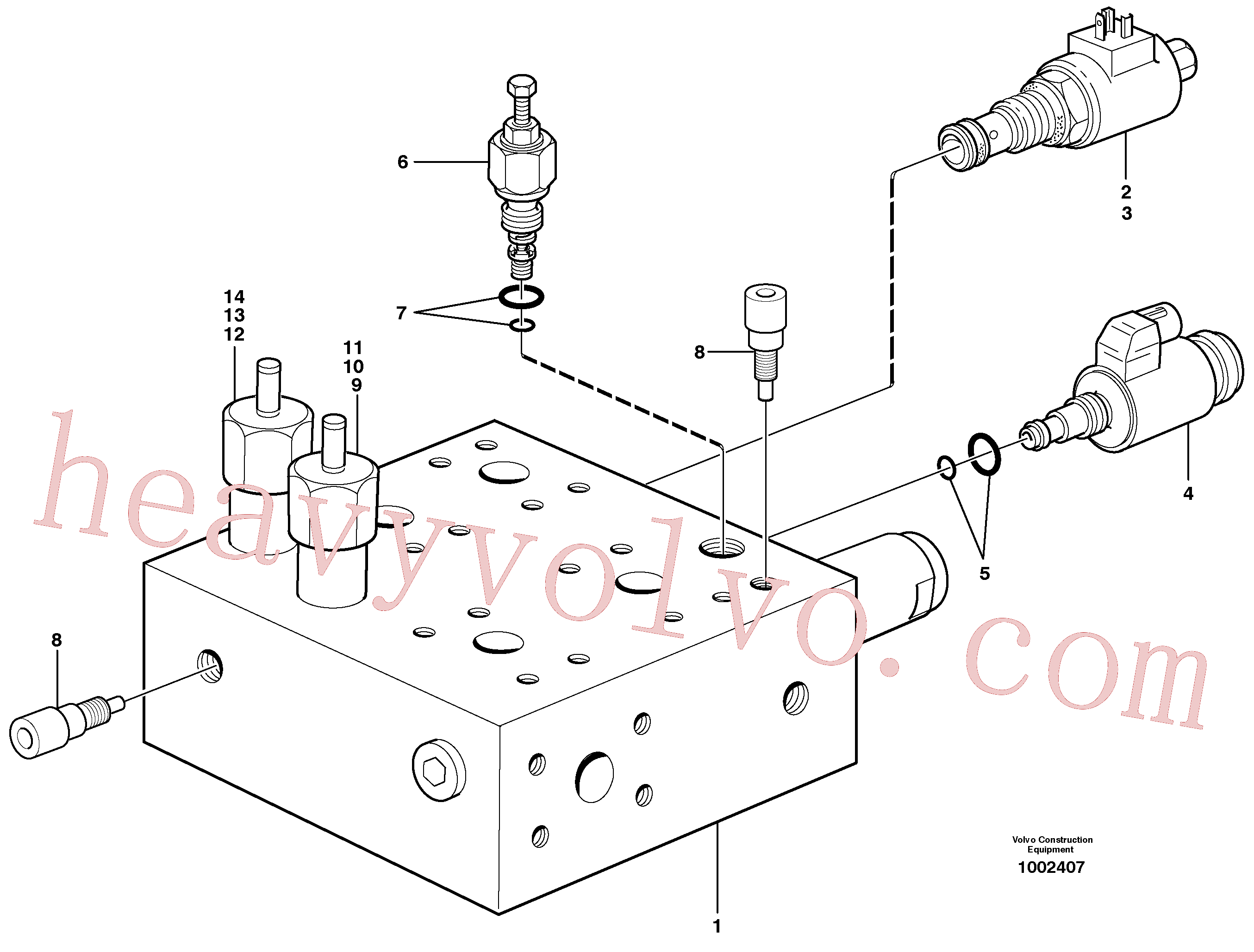 VOE11709882 for Volvo Valve body, central block, Valve body: Central block(1002407 assembly)