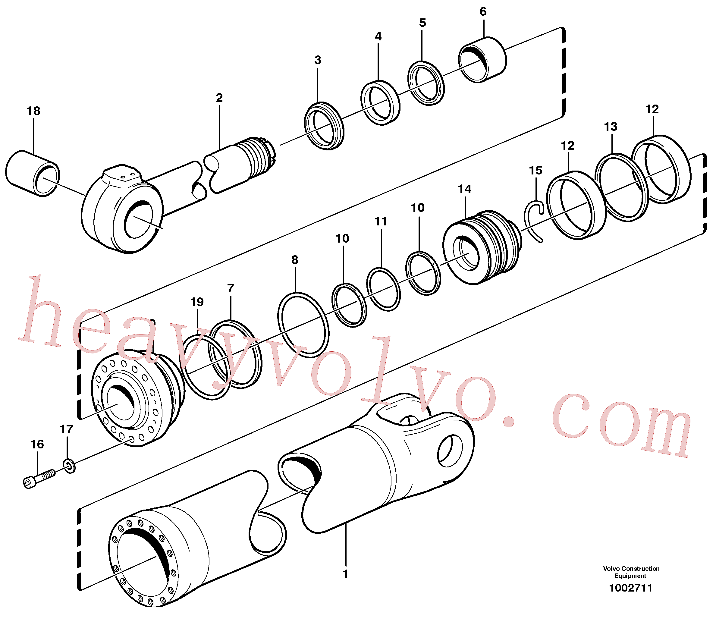 VOE4787039 for Volvo Hydraulic cylinder, tilting(1002711 assembly)