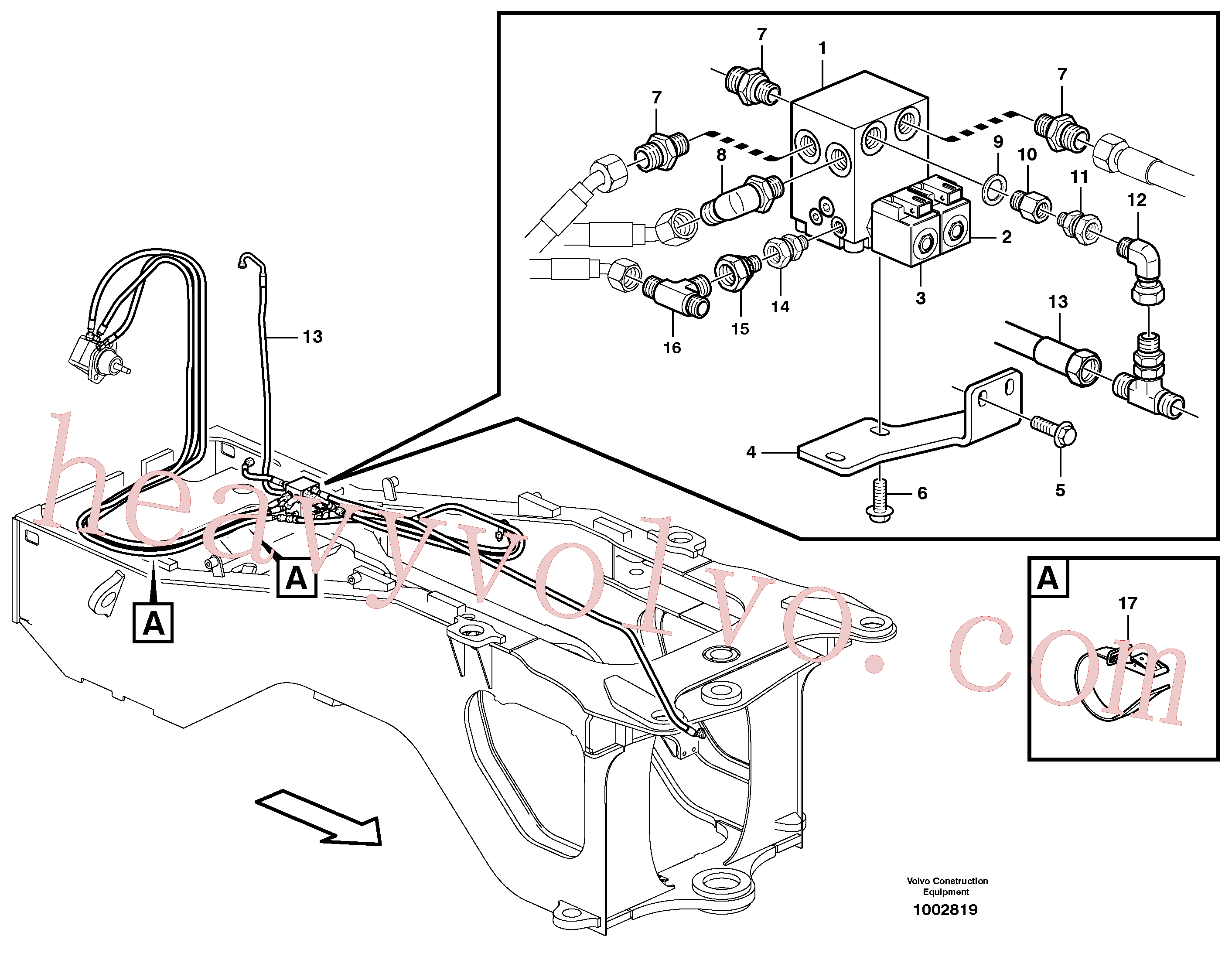 VOE11709808 for Volvo Hoses to fan drive(1002819 assembly)