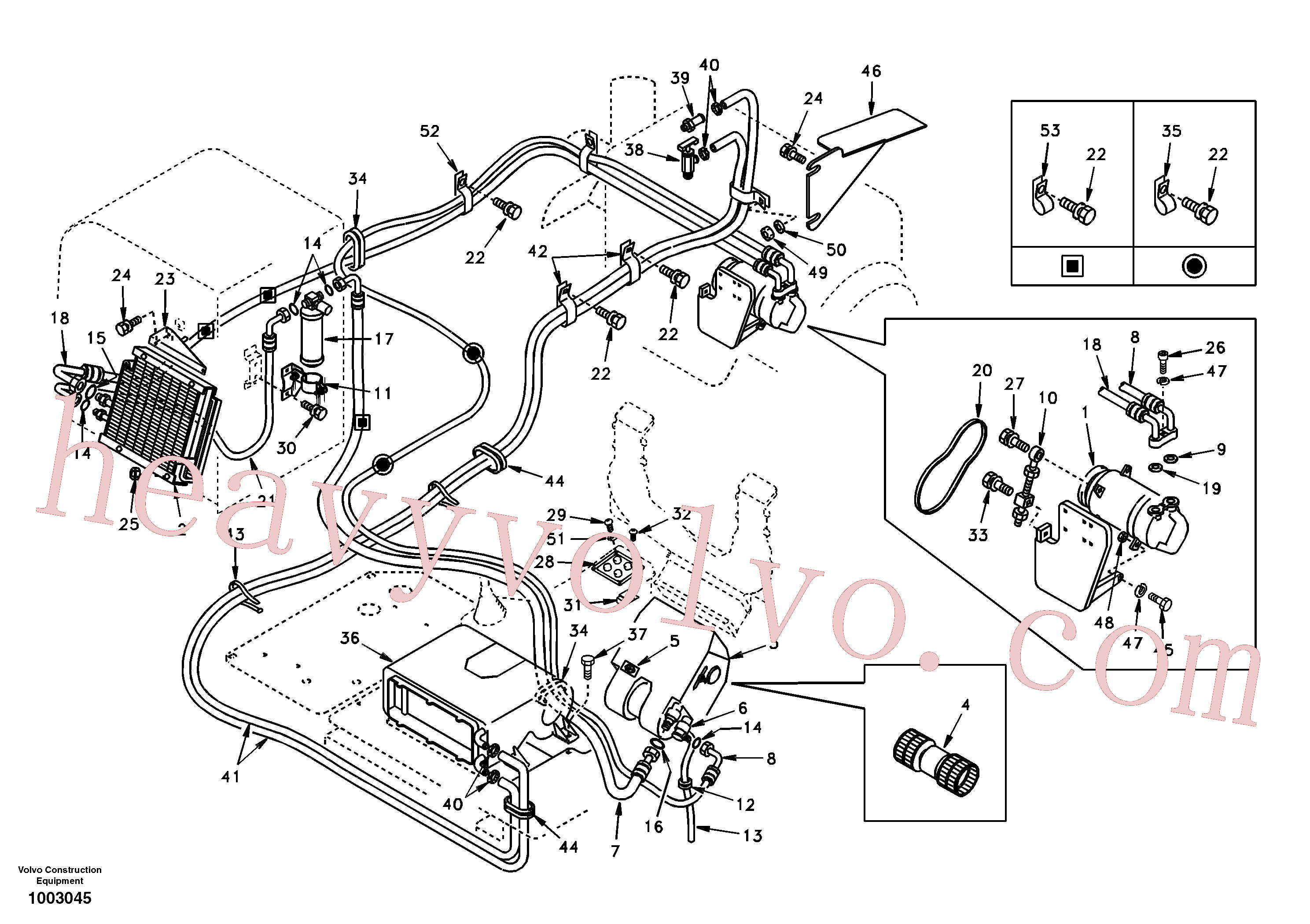 SA9041-10805 for Volvo Air conditioning line, cooling and heater(1003045 assembly)