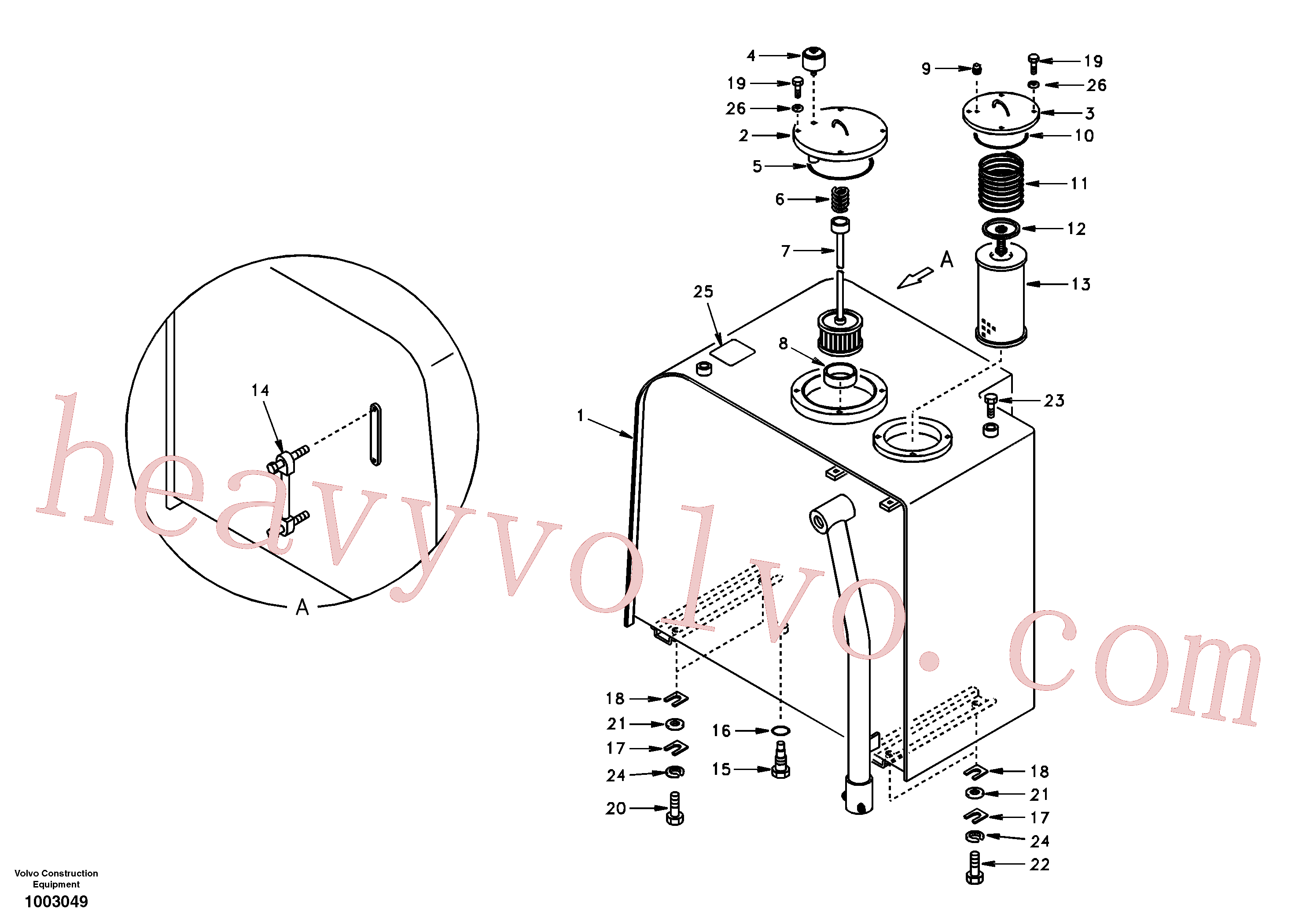 SA1141-30090 for Volvo Hydraulic oil tank(1003049 assembly)