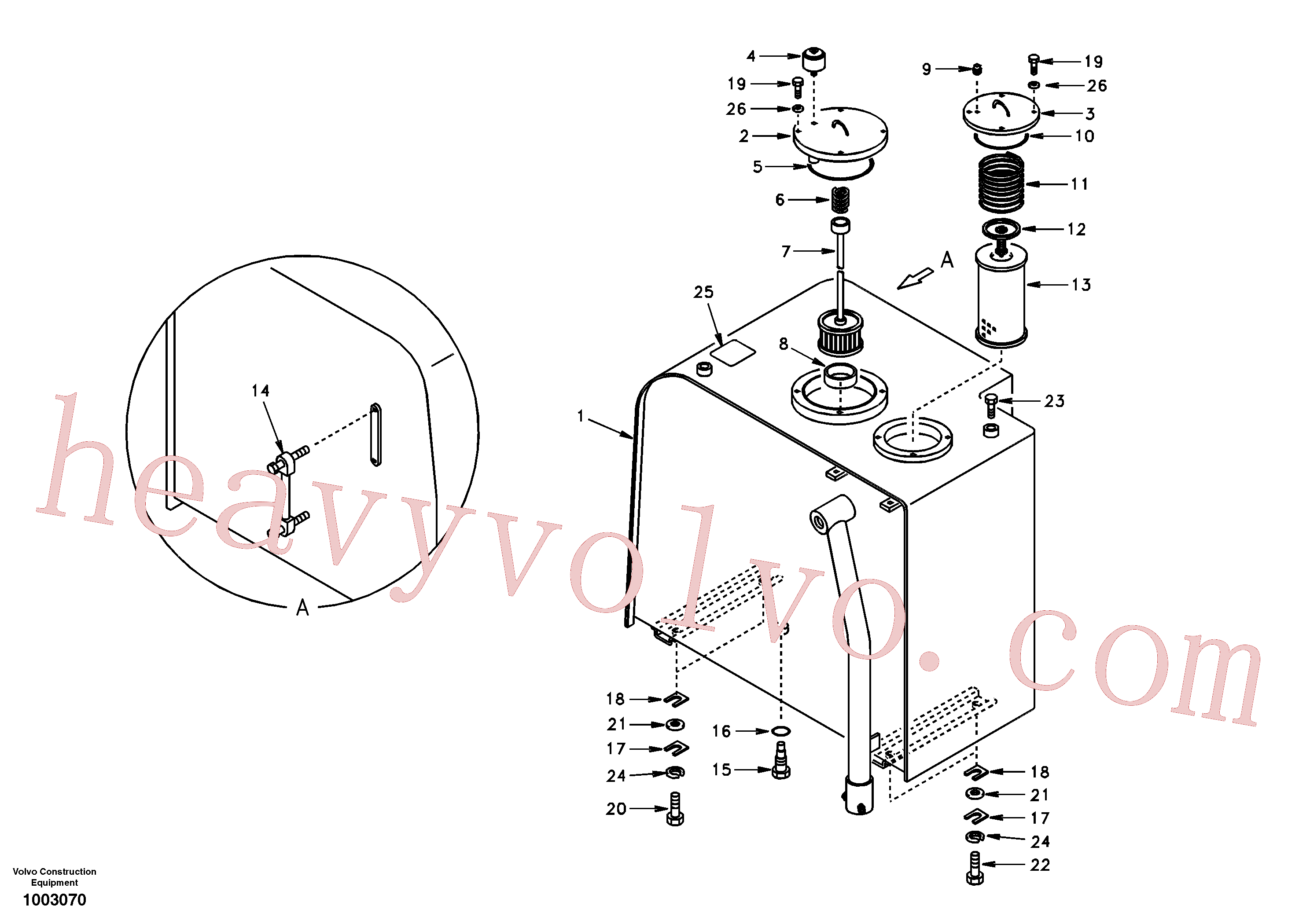 SA1040-20290 for Volvo Hydraulic oil tank(1003070 assembly)