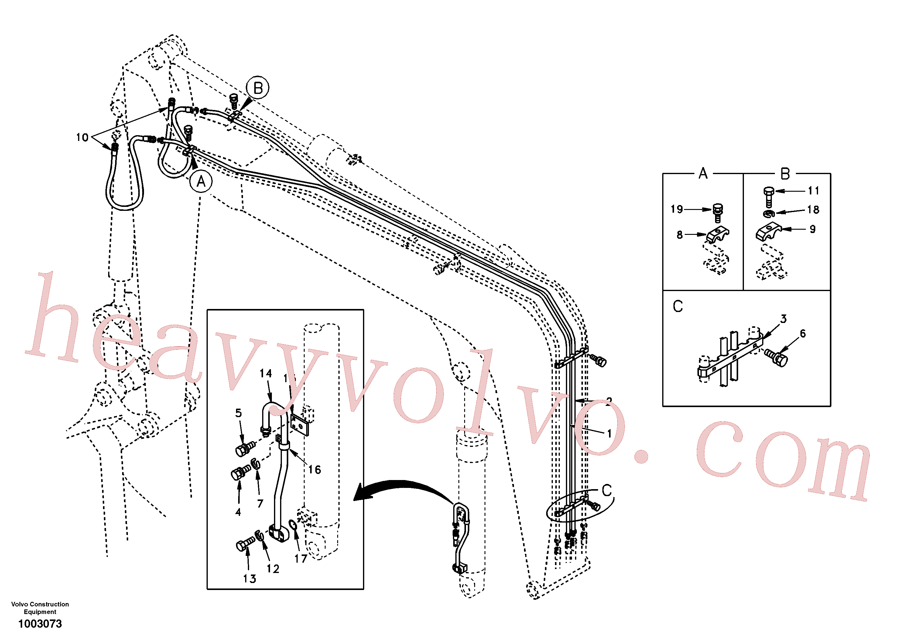 SA9041-21010 for Volvo Working hydraulic, boom(1003073 assembly)