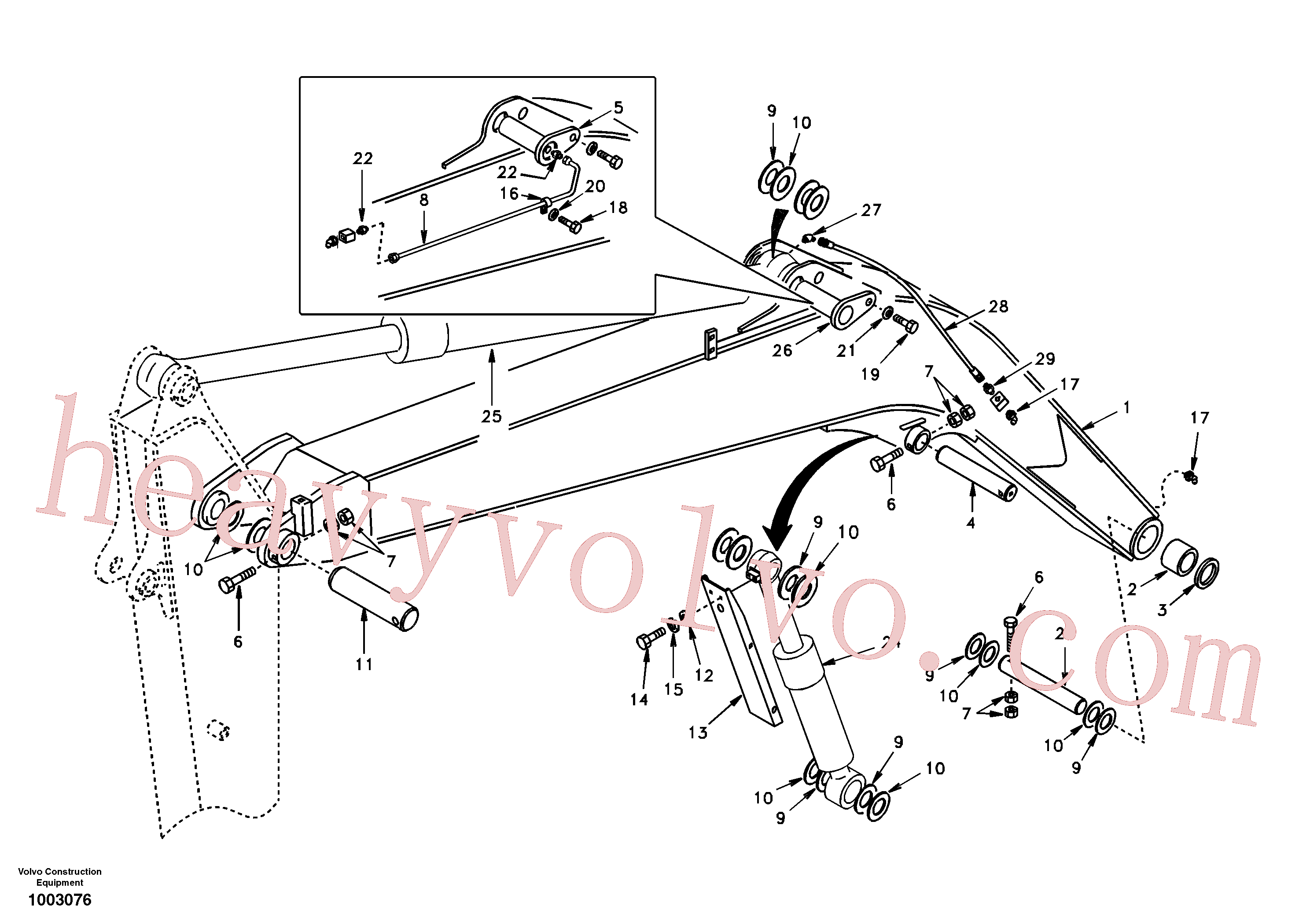 SA1171-30220 for Volvo Links to boom, mono(1003076 assembly)