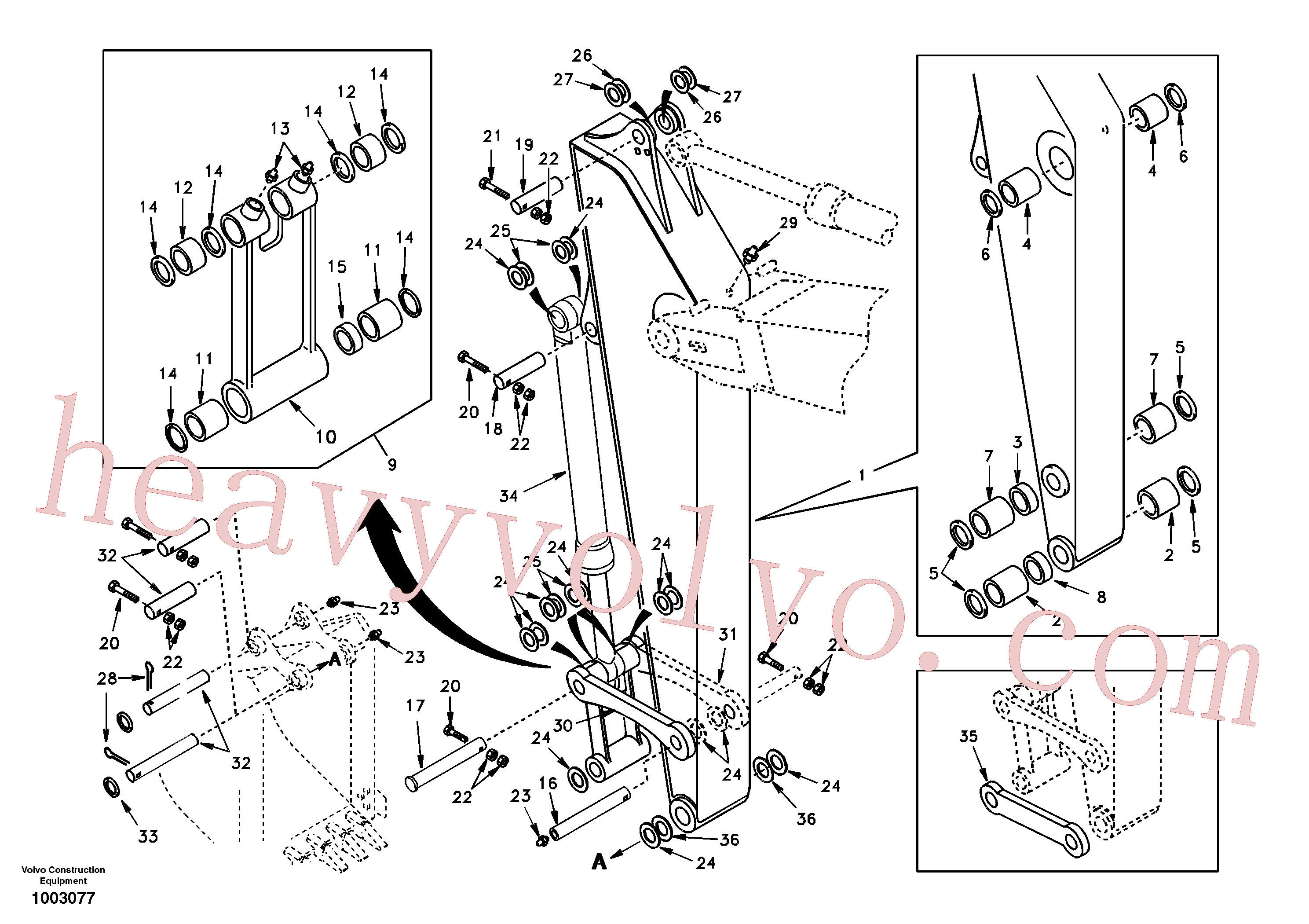 SA9561-04520 for Volvo Links to dipper arm(1003077 assembly)