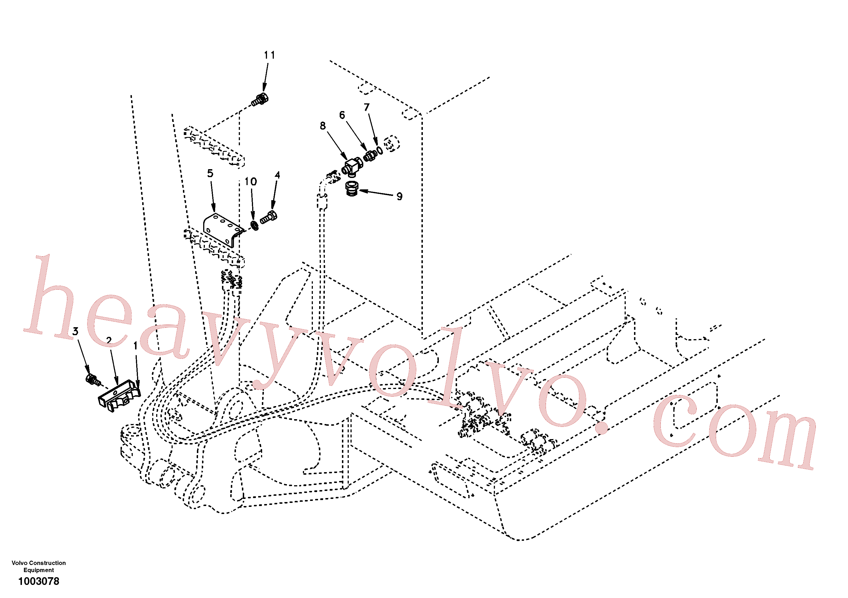 VOE14510430 for Volvo Working hydraulic, dipper arm rupture and quickfit(1003078 assembly)