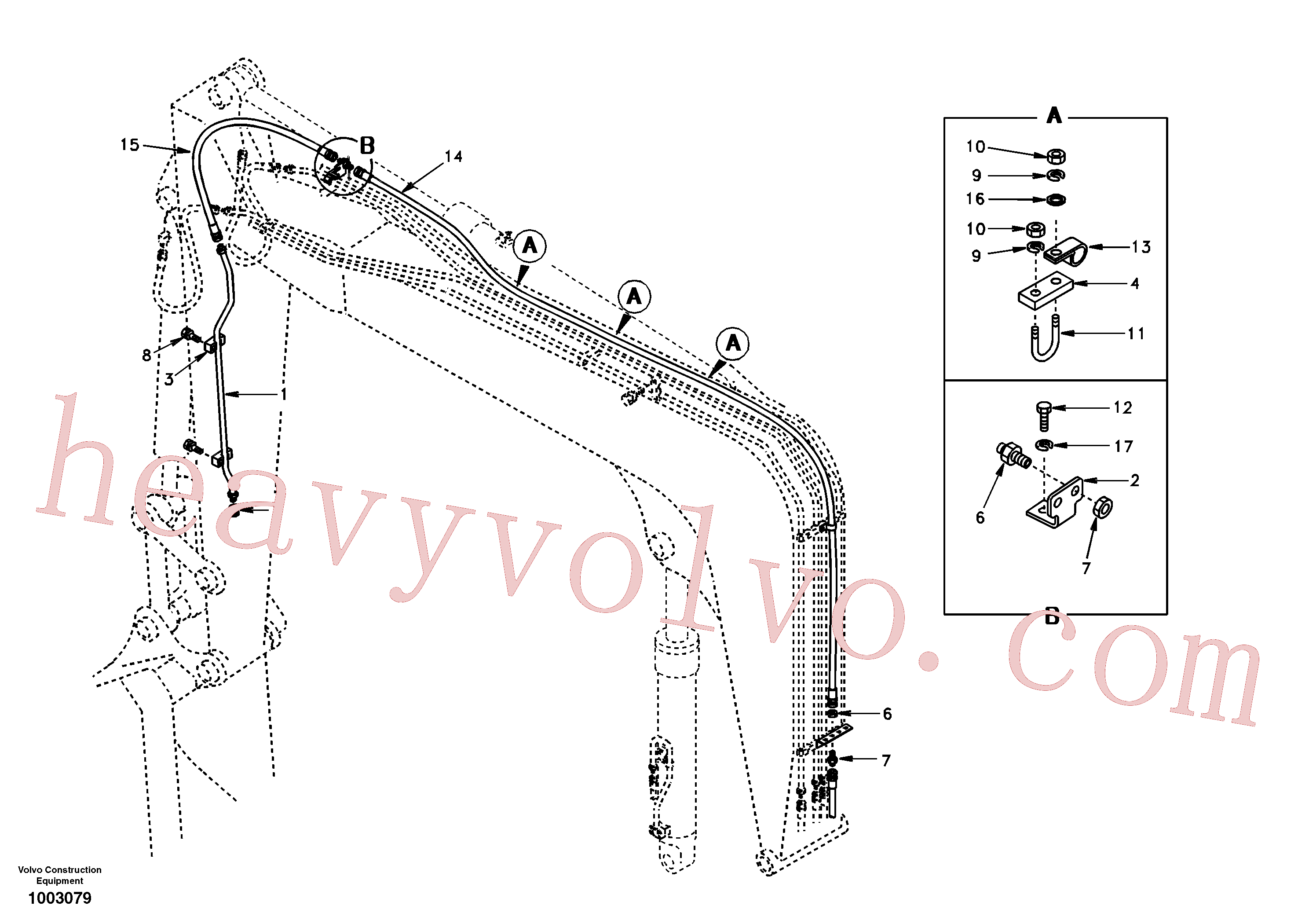 SA9372-41013 for Volvo Quikfit hydraulic on attachment. Single - acting(1003079 assembly)