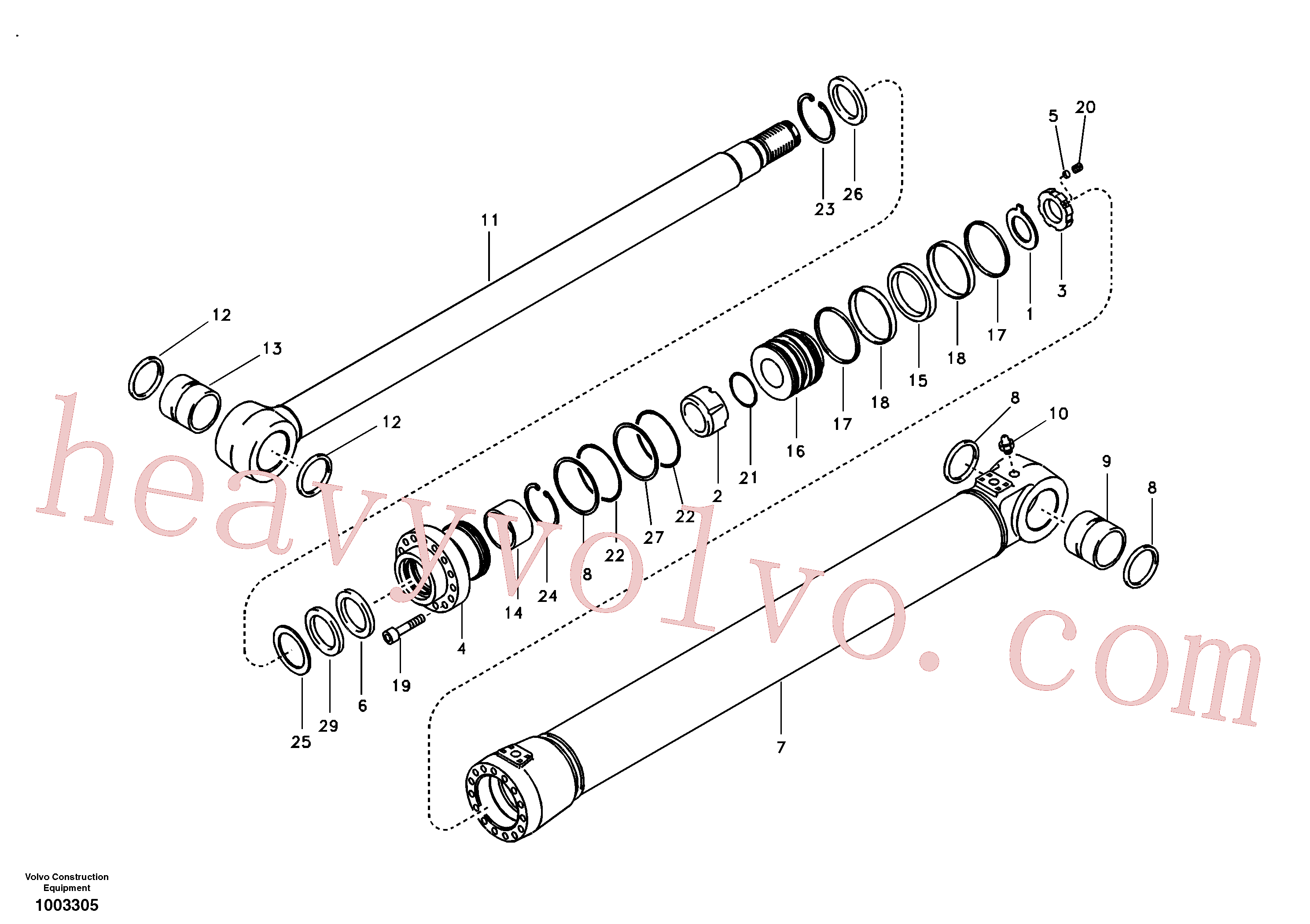 VOE14510812 for Volvo Boom cylinder(1003305 assembly)