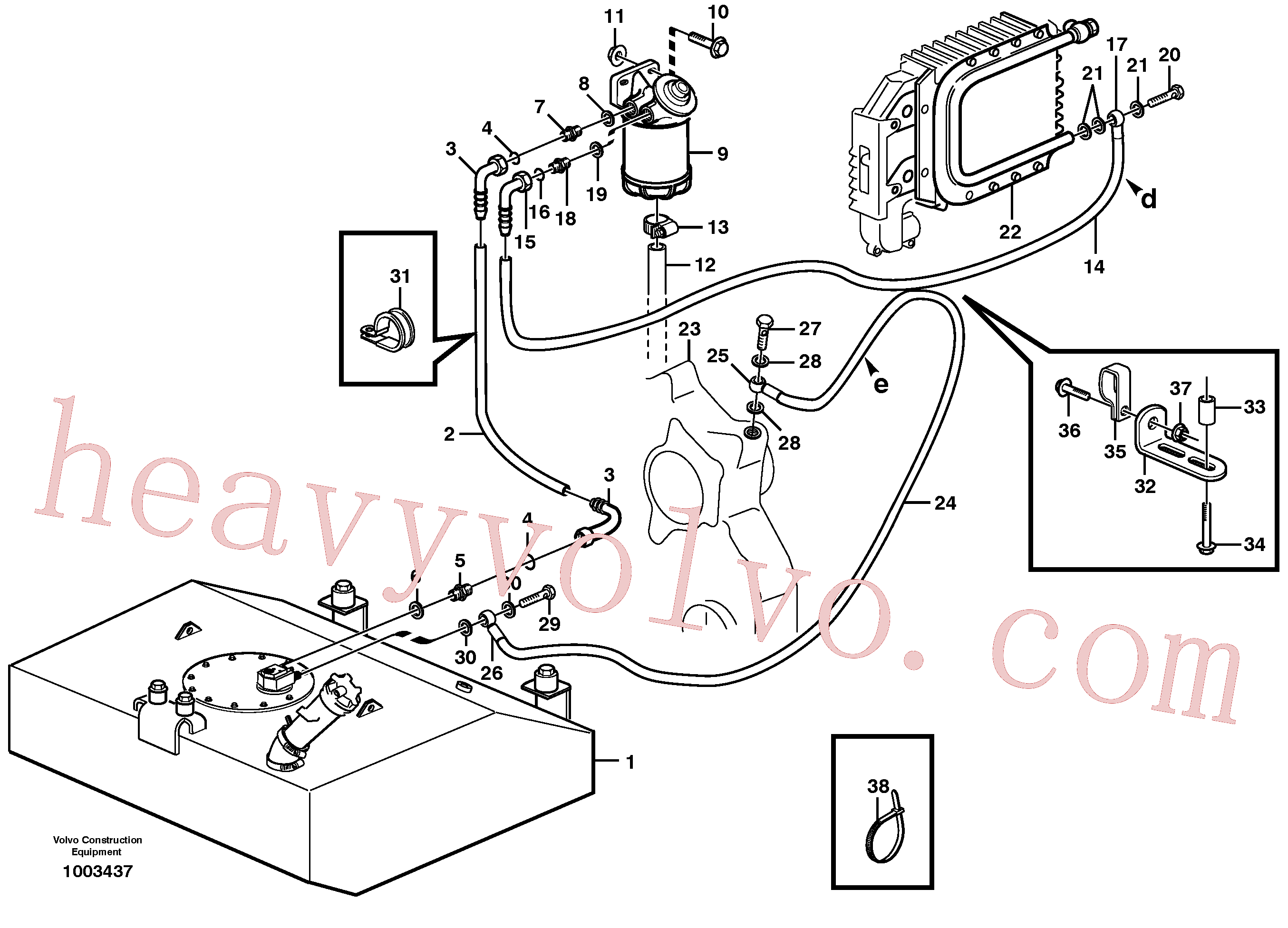 VOE965556 for Volvo Fuel pipes, fuel tank - radiator(1003437 assembly)