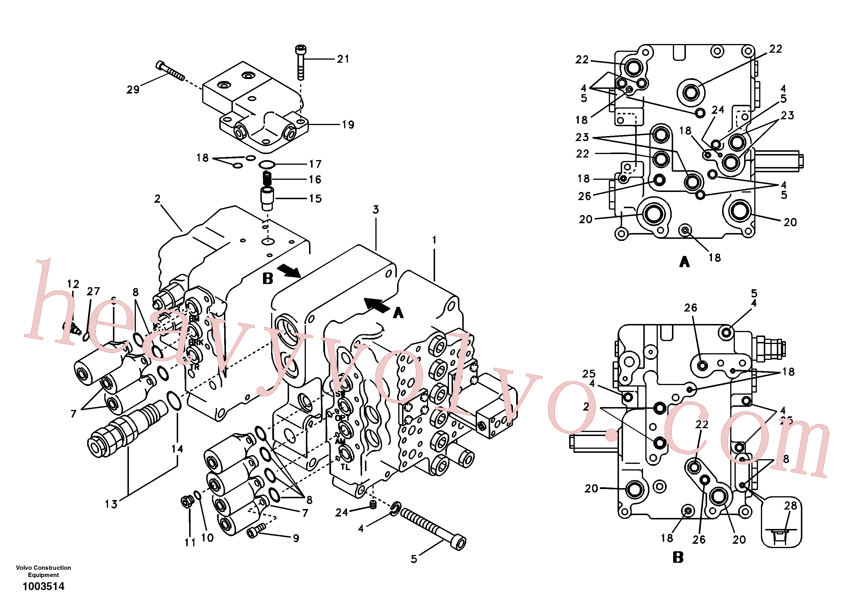 SA8230-35670 for Volvo Main control valve, relief valve and boom holding(1003514 assembly)