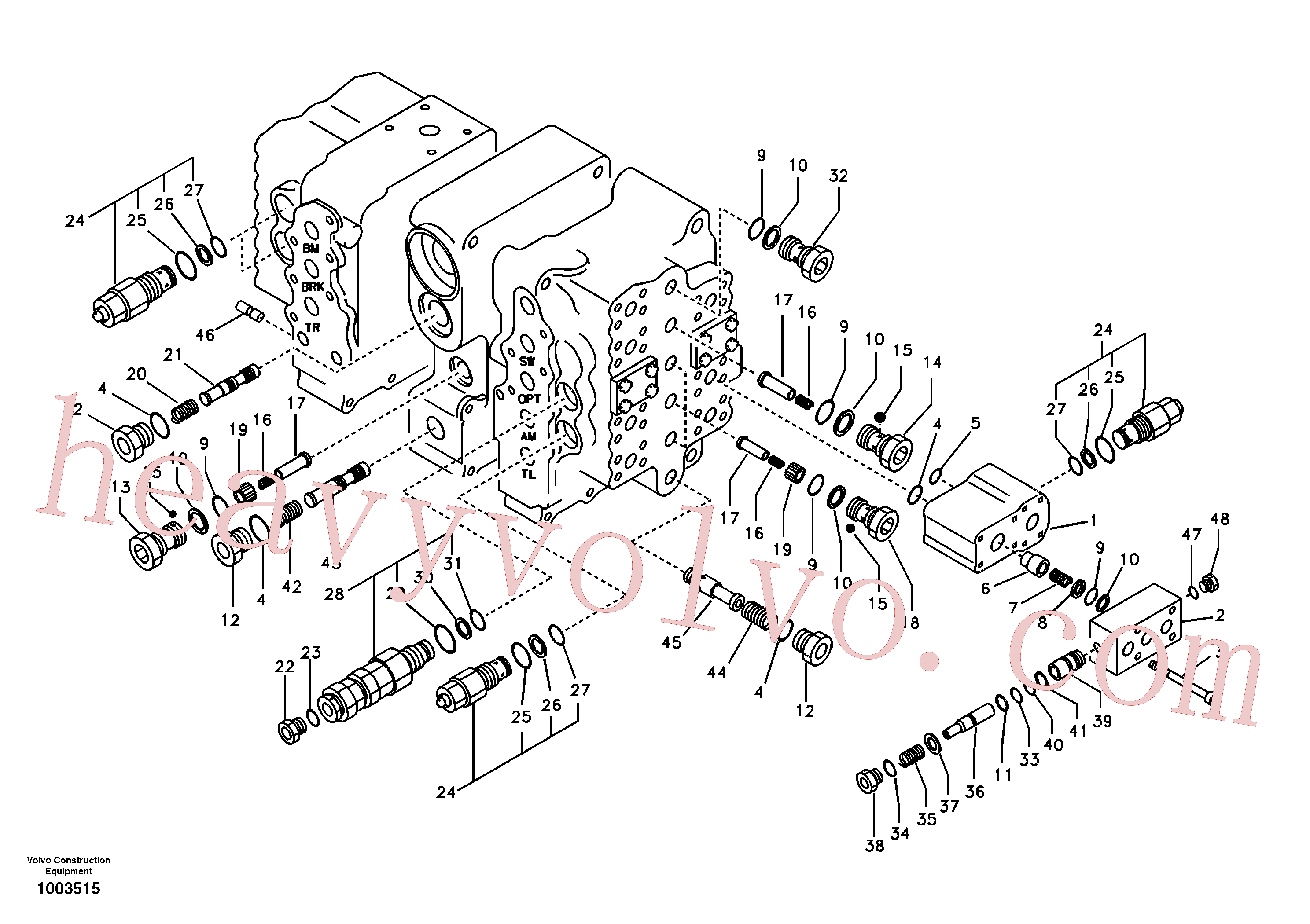 VOE14500048 for Volvo Main control valve, relief valve and dipper arm holding(1003515 assembly)