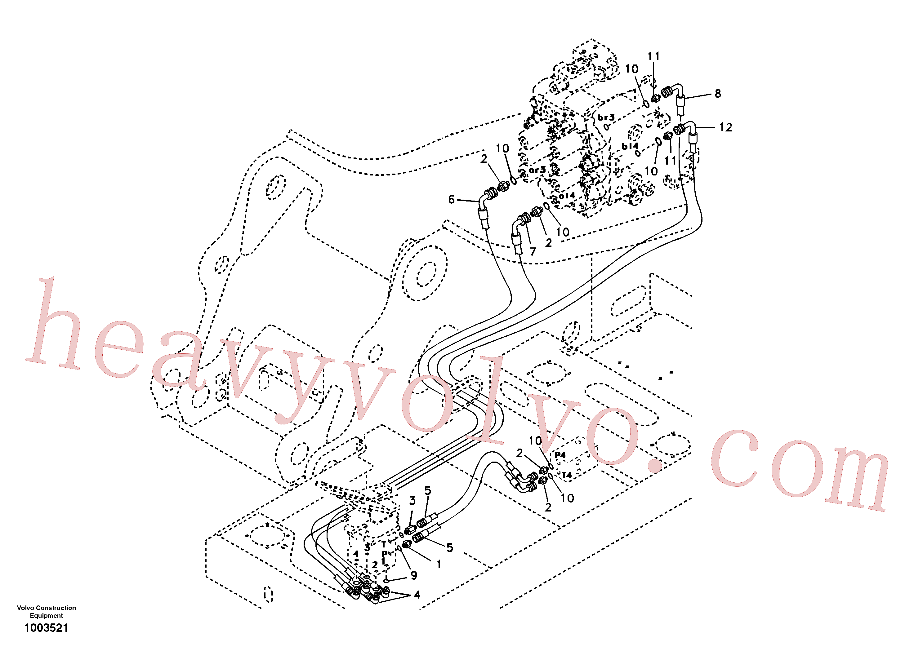 SA9452-03221 for Volvo Servo system, control valve to remote control valve pedal(1003521 assembly)