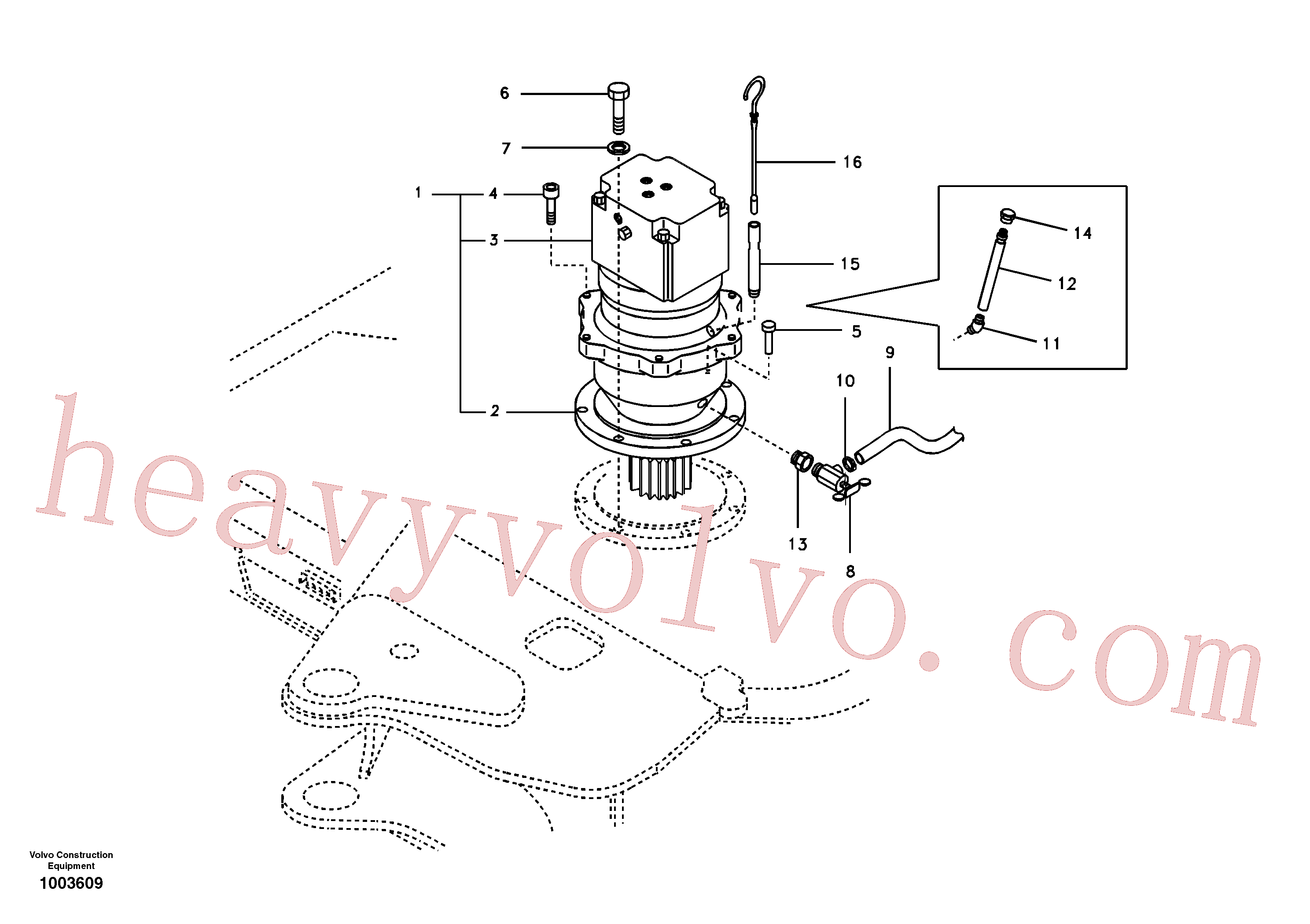 SA8230-32040 for Volvo Swing motor with mounting parts(1003609 assembly)