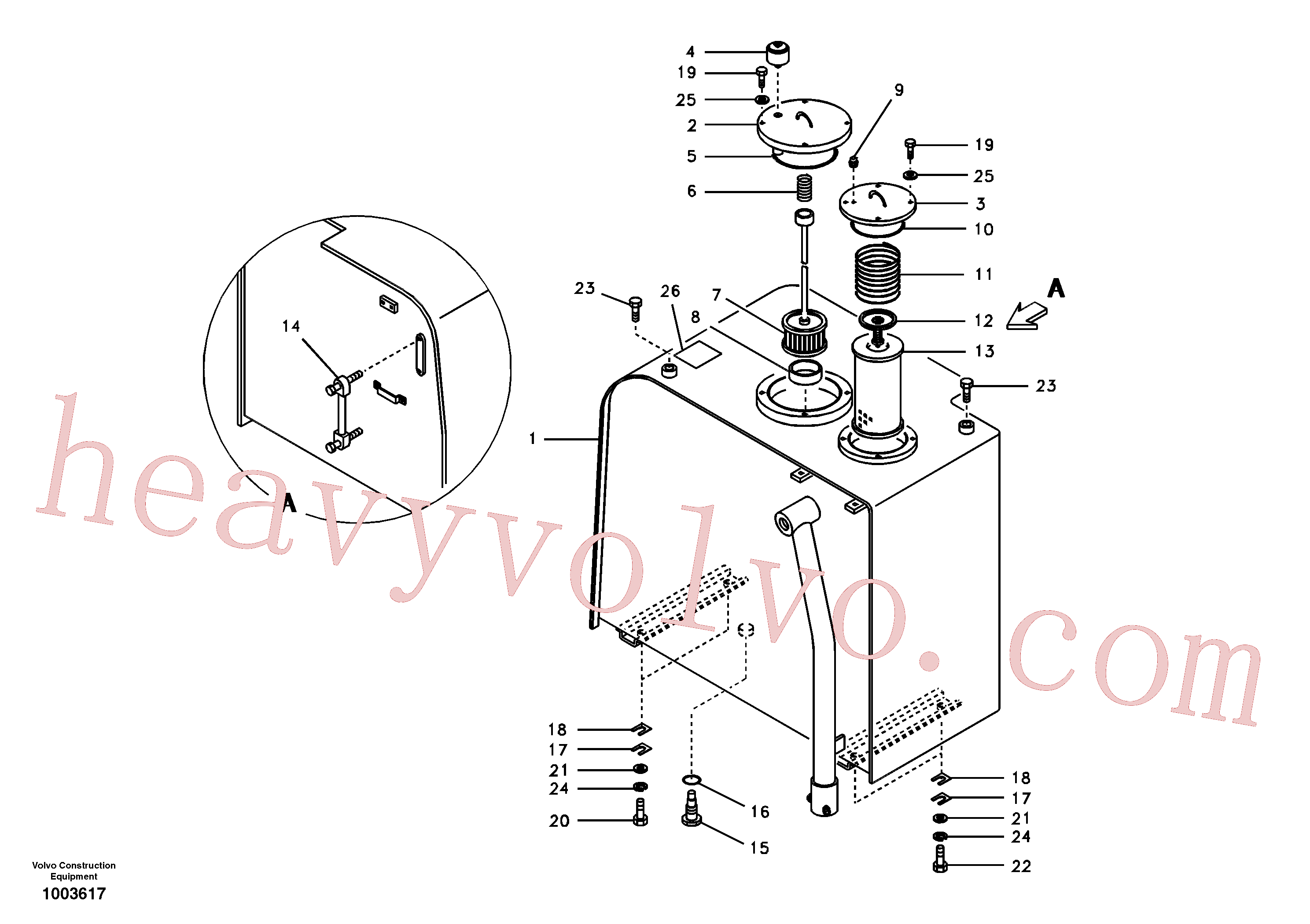 SA1141-30090 for Volvo Hydraulic oil tank(1003617 assembly)